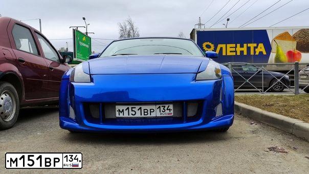 Фото автомобиля NISSAN 350 Z, 2003 — госномер Е712ТТ08. Цвет: синий