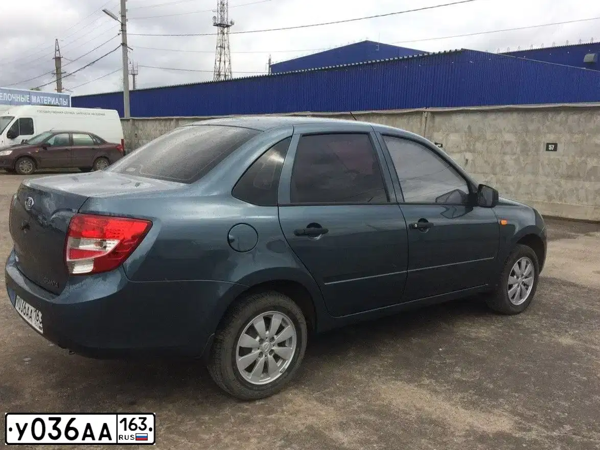 Фото автомобиля LADA 2190 GRANTA, 2014 — госномер А620АО156. Цвет: Серо-Синий