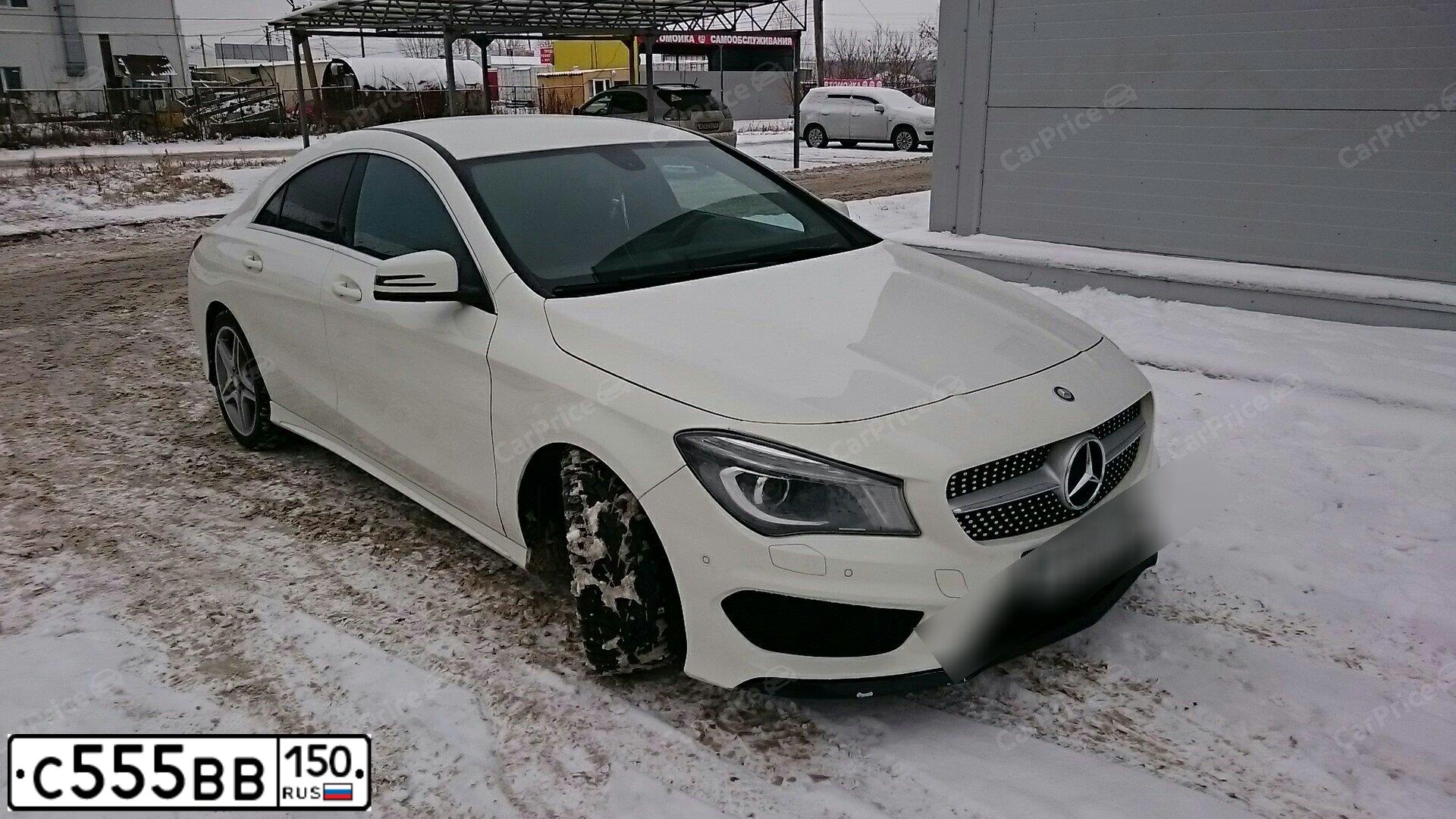 Фото автомобиля MERCEDES CLA-KLASSE, 2013 — госномер У593ЕН55. Цвет: Белый