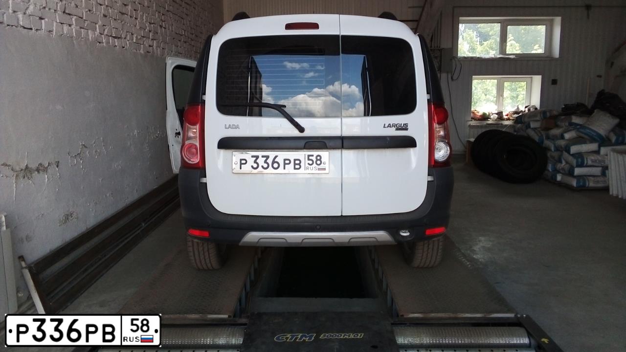 Фото автомобиля LADA LARGUS, 2017 — госномер Р336РВ58. Цвет: БЕЛЫЙ