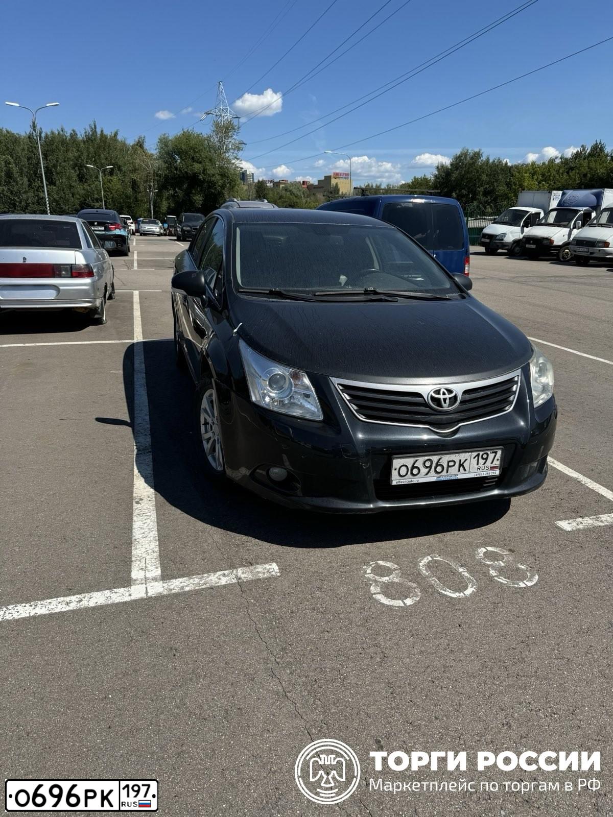 Фото автомобиля TOYOTA AVENSIS, 2011 — госномер О696РК197. Цвет: ЧЕРНЫЙ
