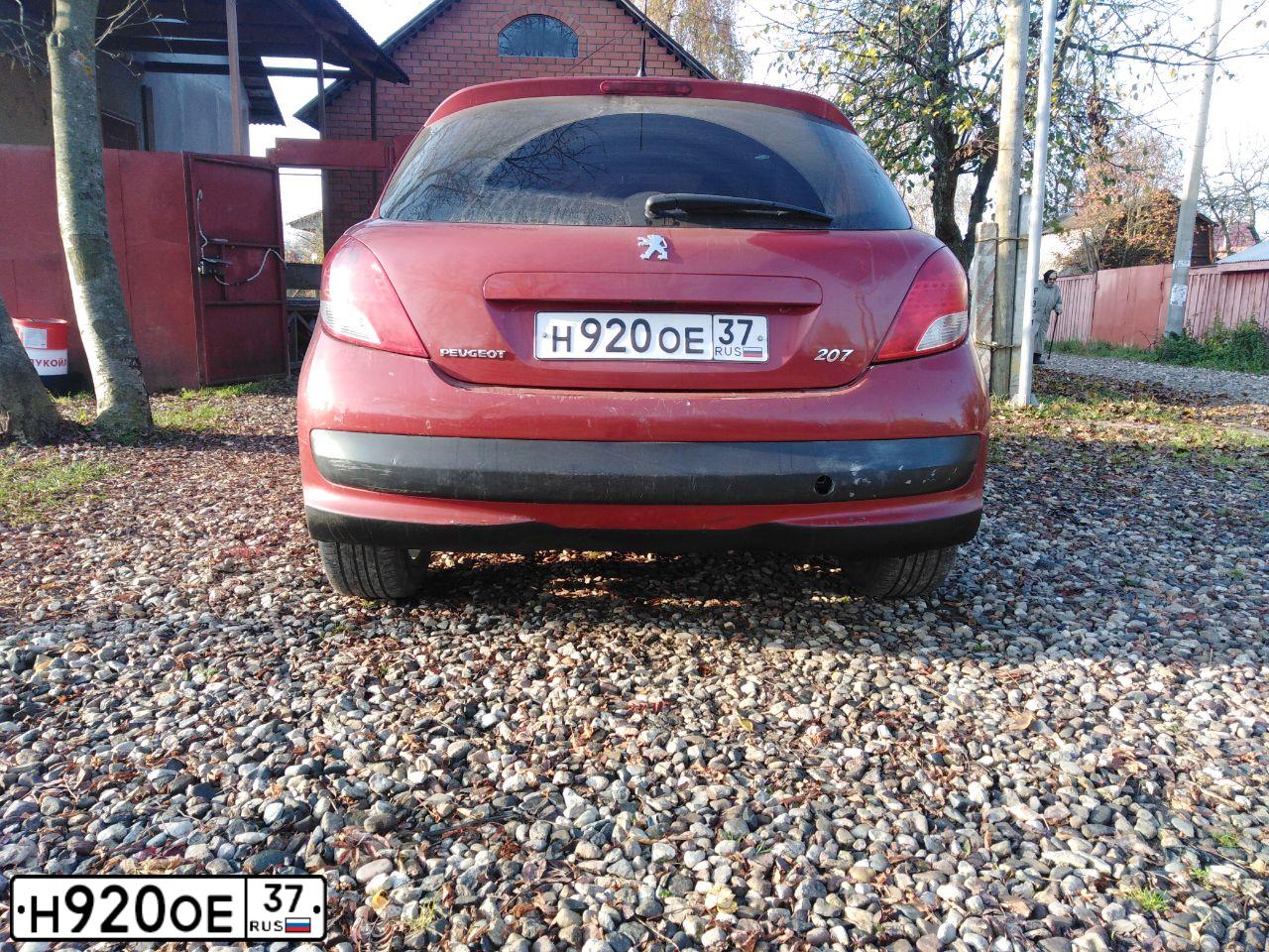 Фото автомобиля PEUGEOT 207, 2006 — госномер Н920ОЕ37. Цвет: КРАСНЫЙ