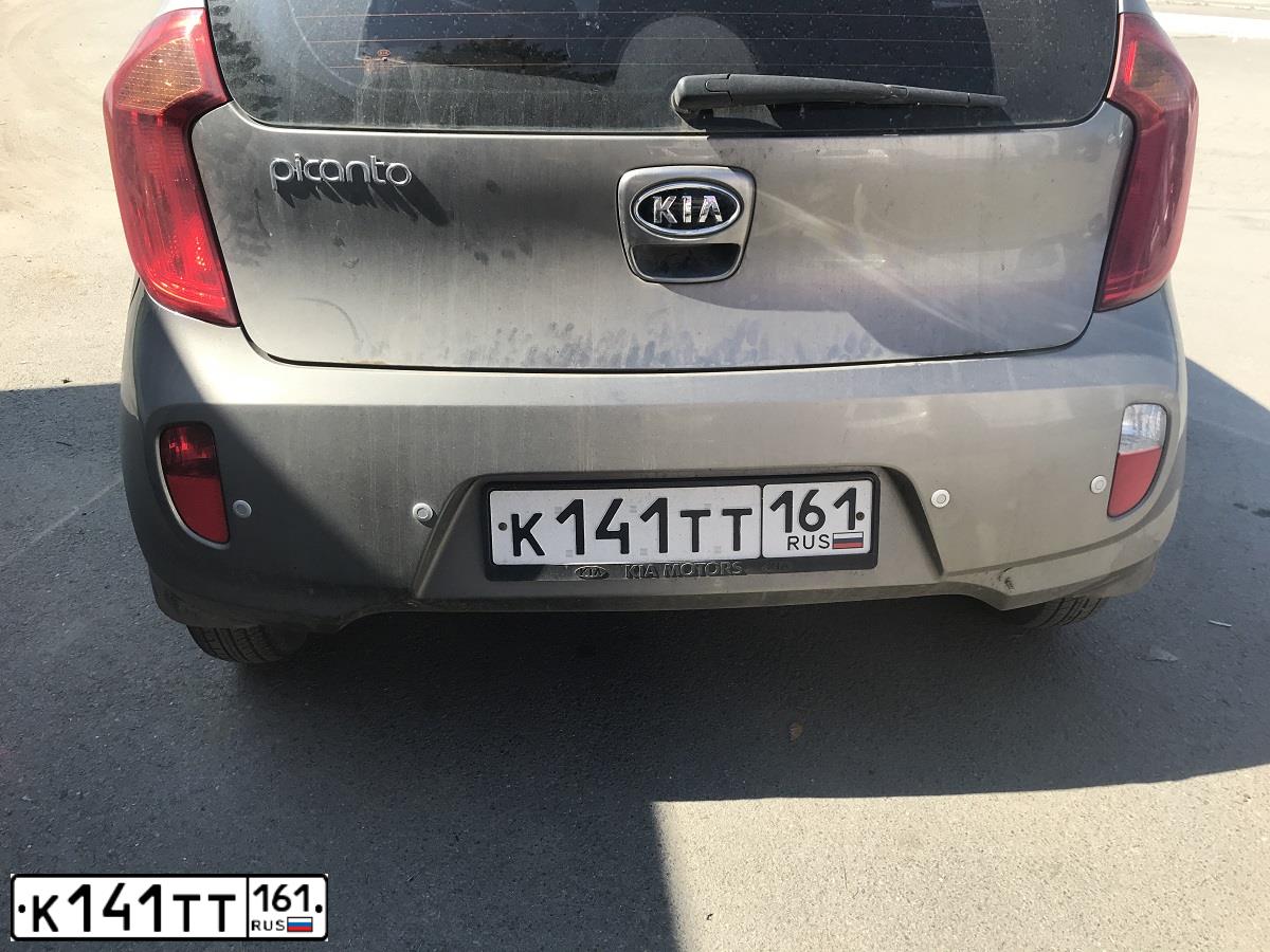 Фото автомобиля KIA PICANTO / MORNING, 2011 — госномер К141ТТ161. Цвет: Серый