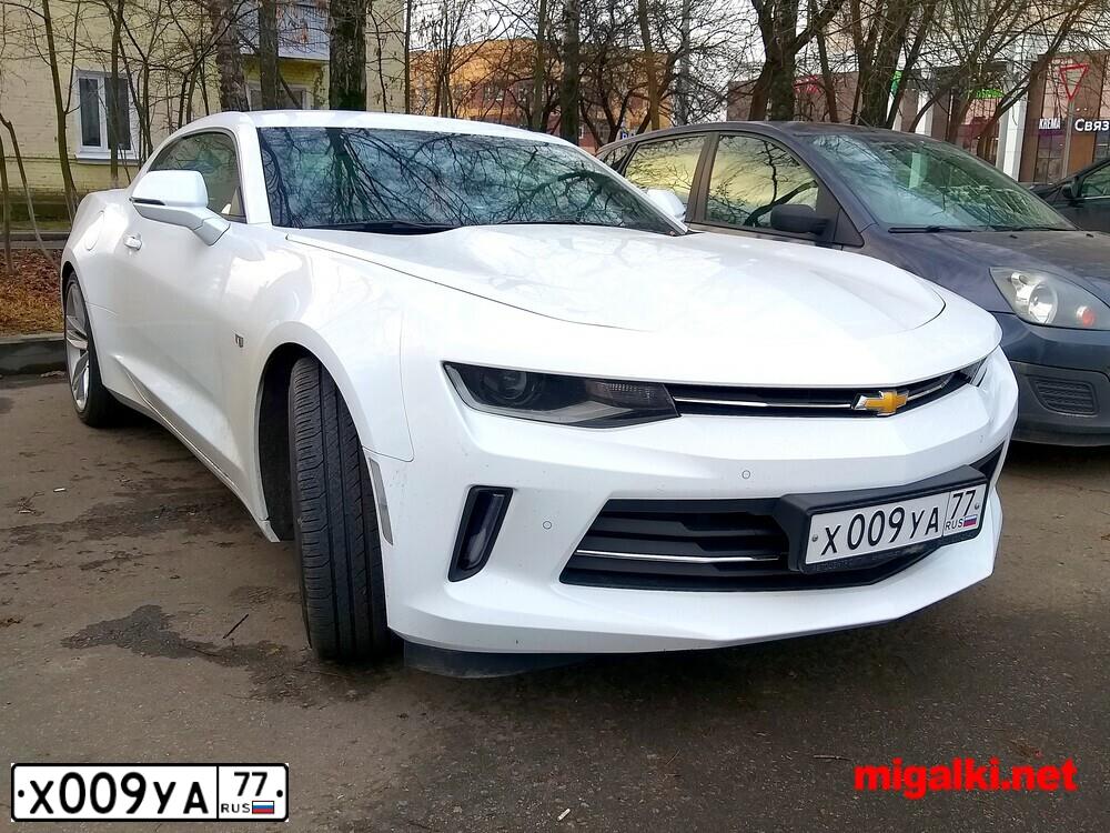 Фото автомобиля CHEVROLET CAMARO, 2016 — госномер У240ЕР76. Цвет: Белый