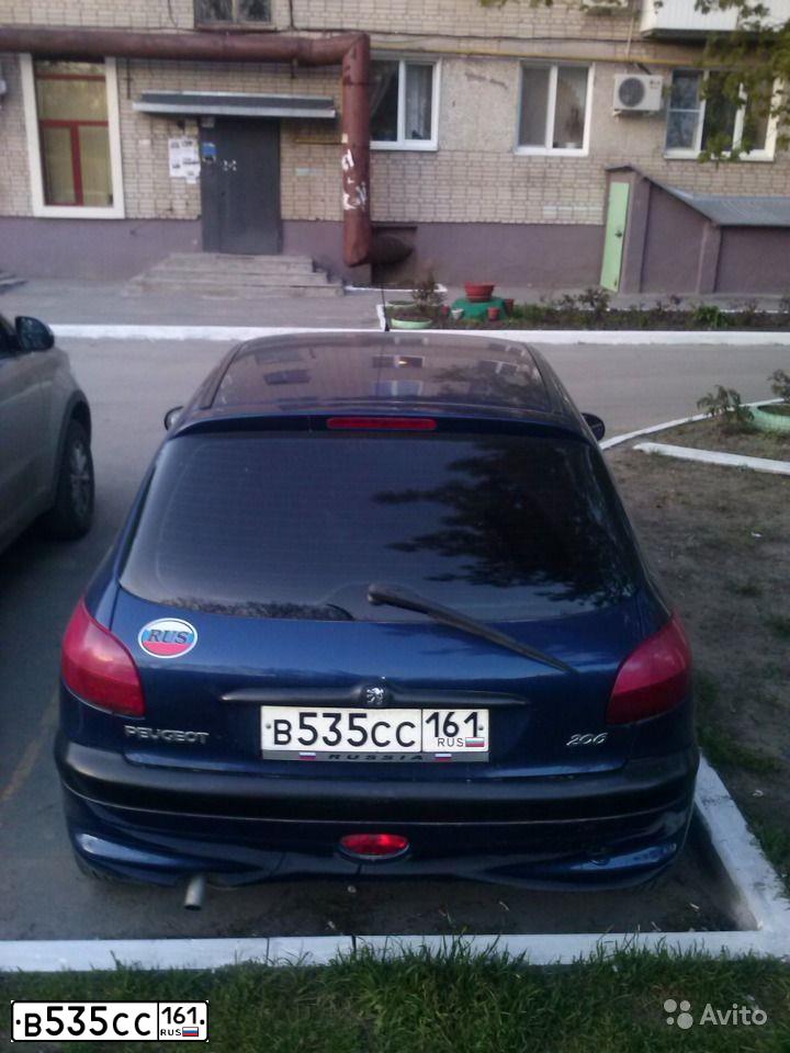 Фото автомобиля PEUGEOT 206, 2000 — госномер С094КЕ761. Цвет: синий