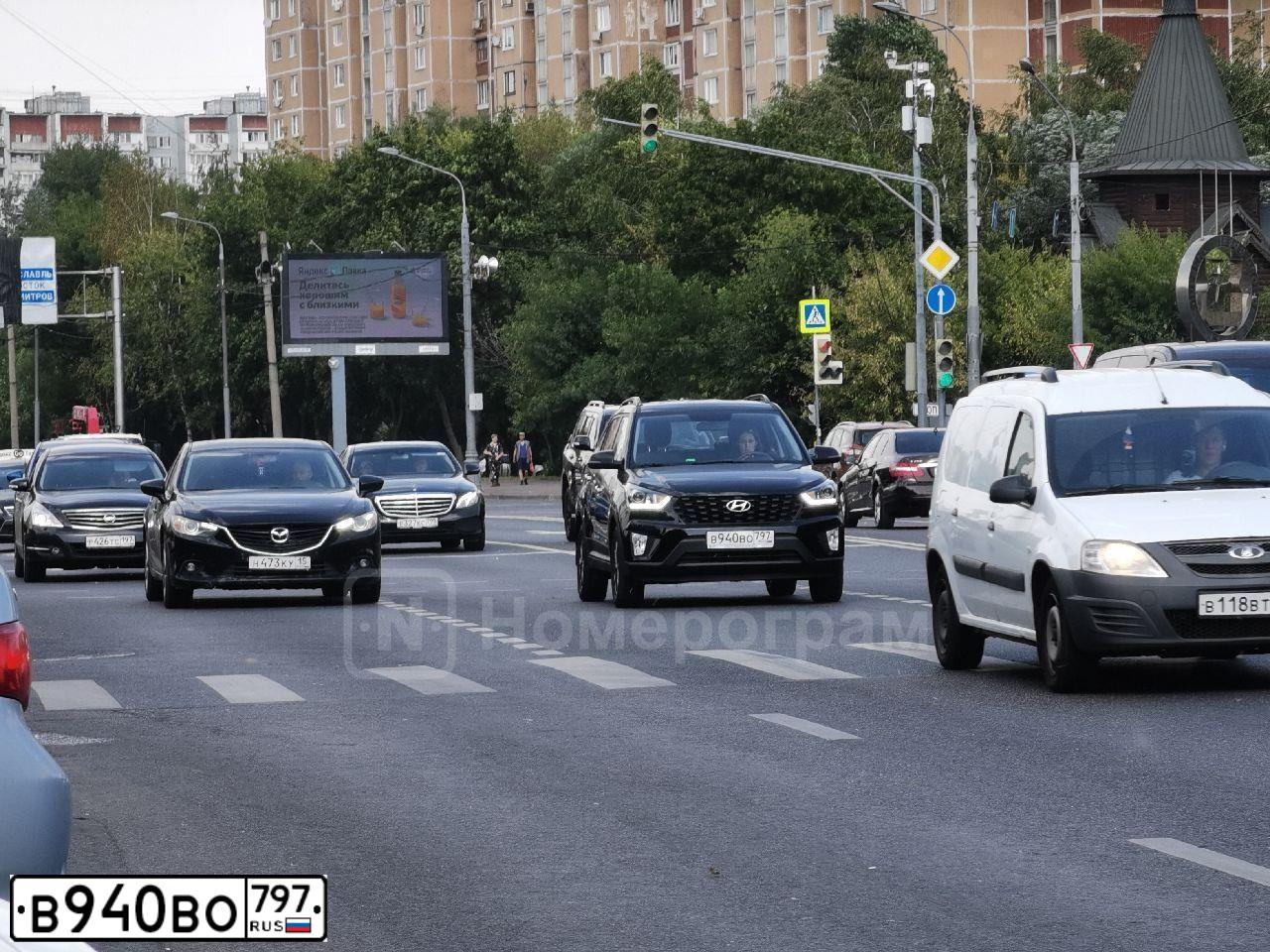 Фото автомобиля HYUNDAI CRETA, 2021 — госномер В940ВО797. Цвет: ЧЕРНЫЙ
