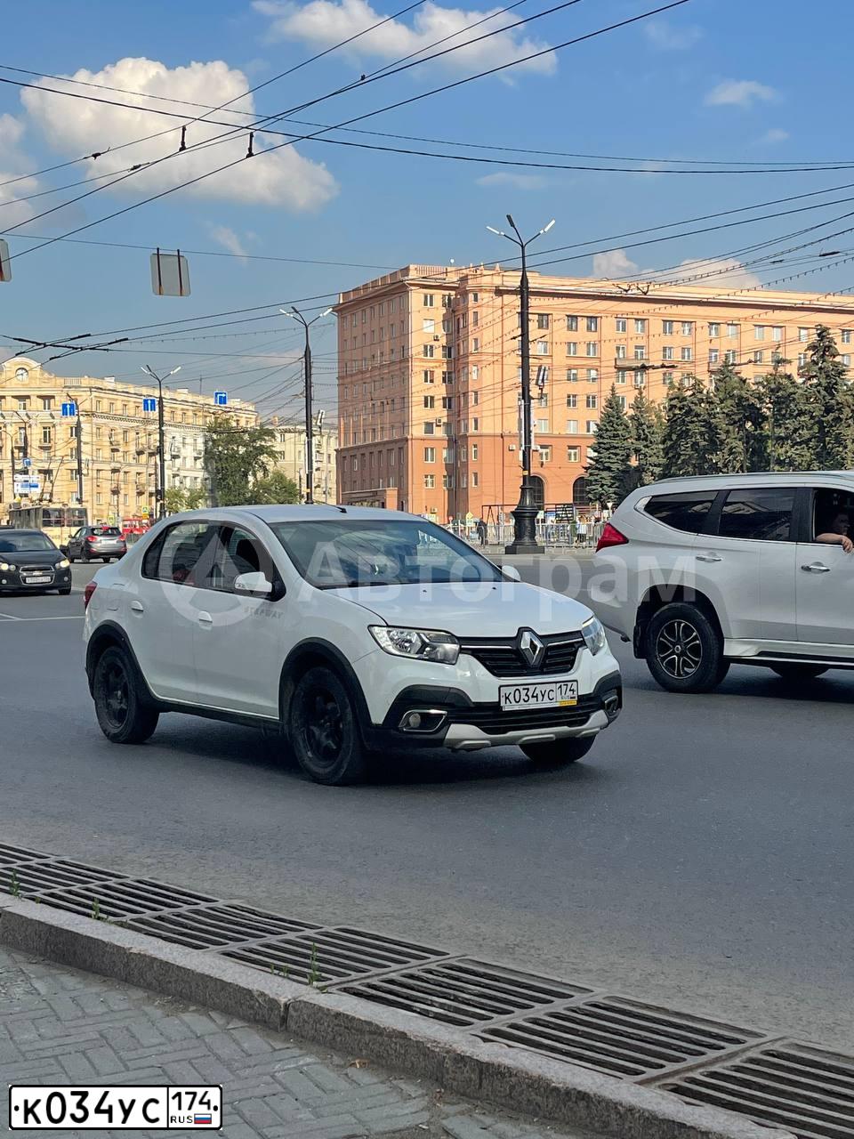 Фото автомобиля RENAULT LOGAN, 2020 — госномер В326РК155. Цвет: Белый