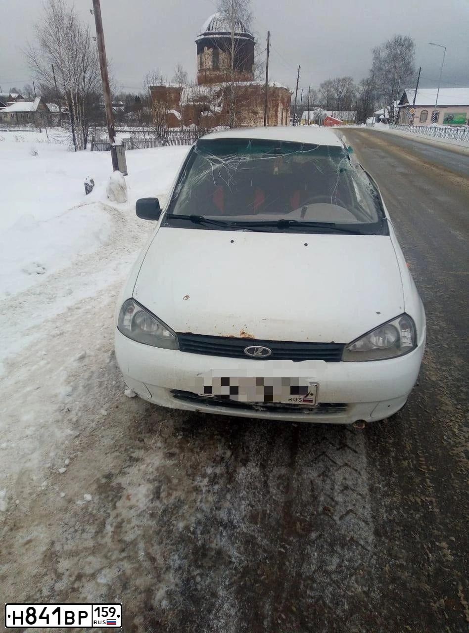 Фото автомобиля LADA 1117 KALINA, 2011 — госномер А123АС159. Цвет: Белый