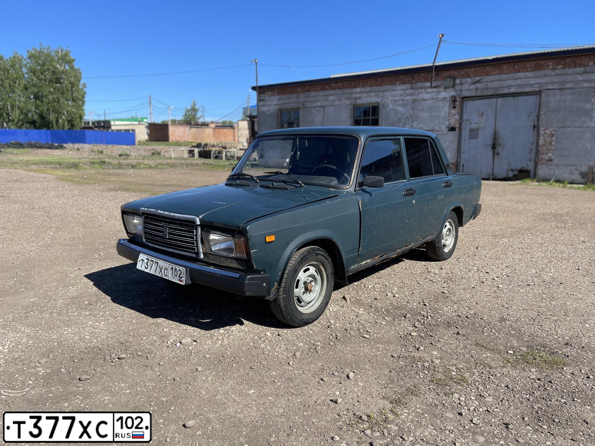 Фото автомобиля LADA 2107, 2007 — госномер Т377ХС102. Цвет: ТЕМНО-ЗЕЛЕНЫЙ