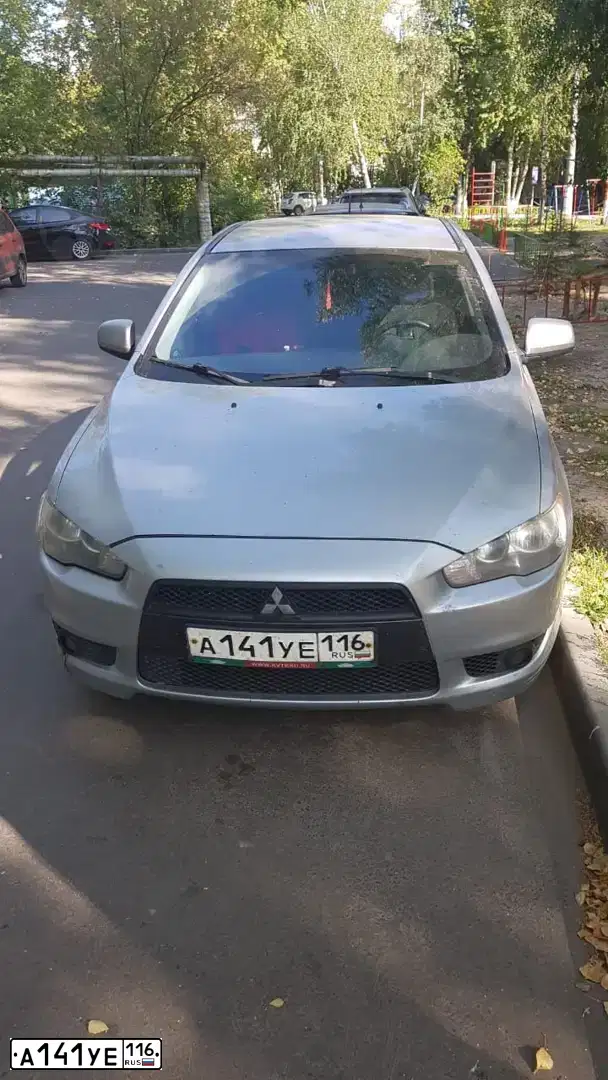 Фото автомобиля MITSUBISHI LANCER, 2007 — госномер А141УЕ116. Цвет: СЕРЕБРИСТЫЙ