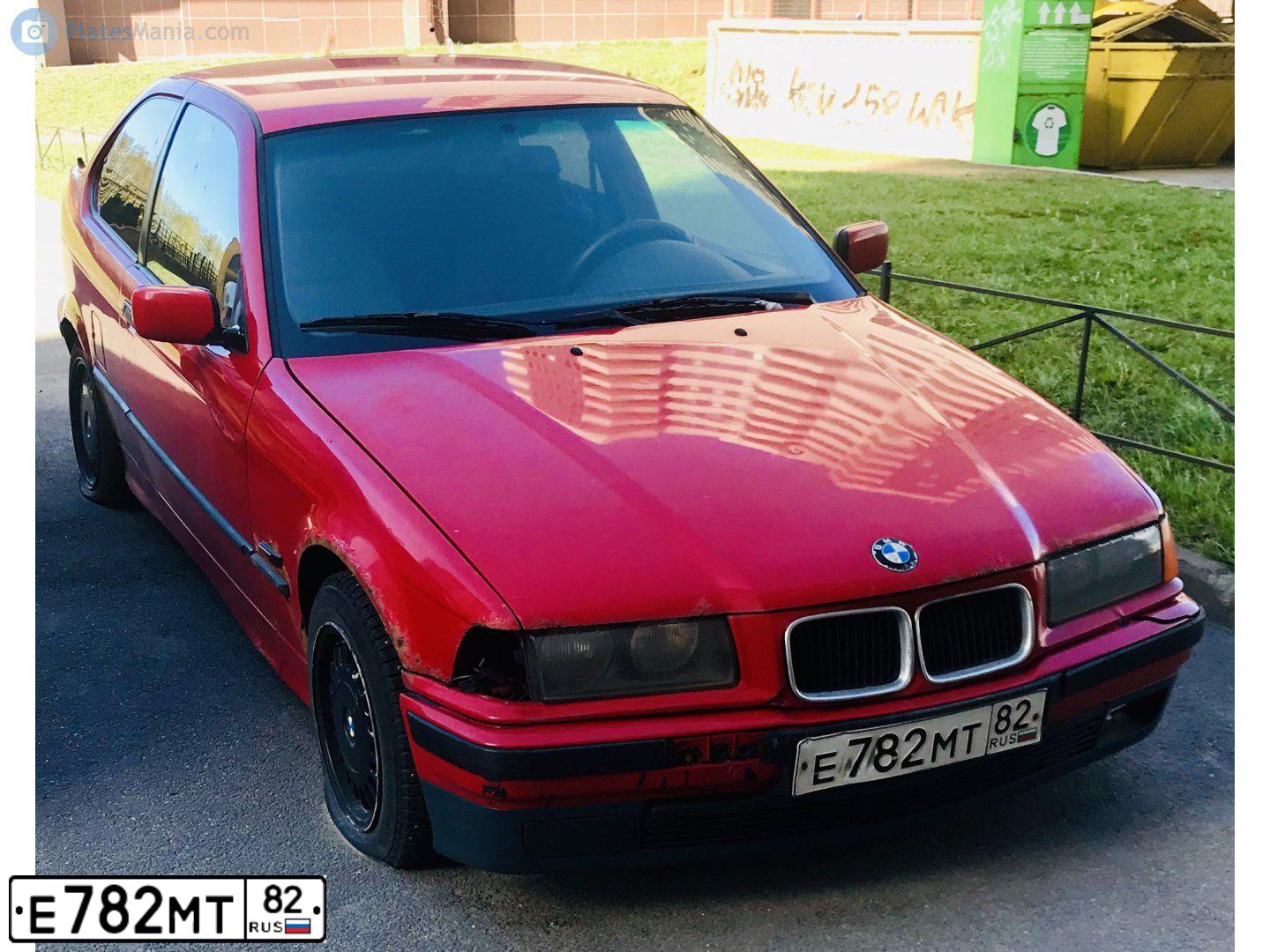 Фото автомобиля BMW SERIE 3, 1996 — госномер Е782МТ82. Цвет: Красный