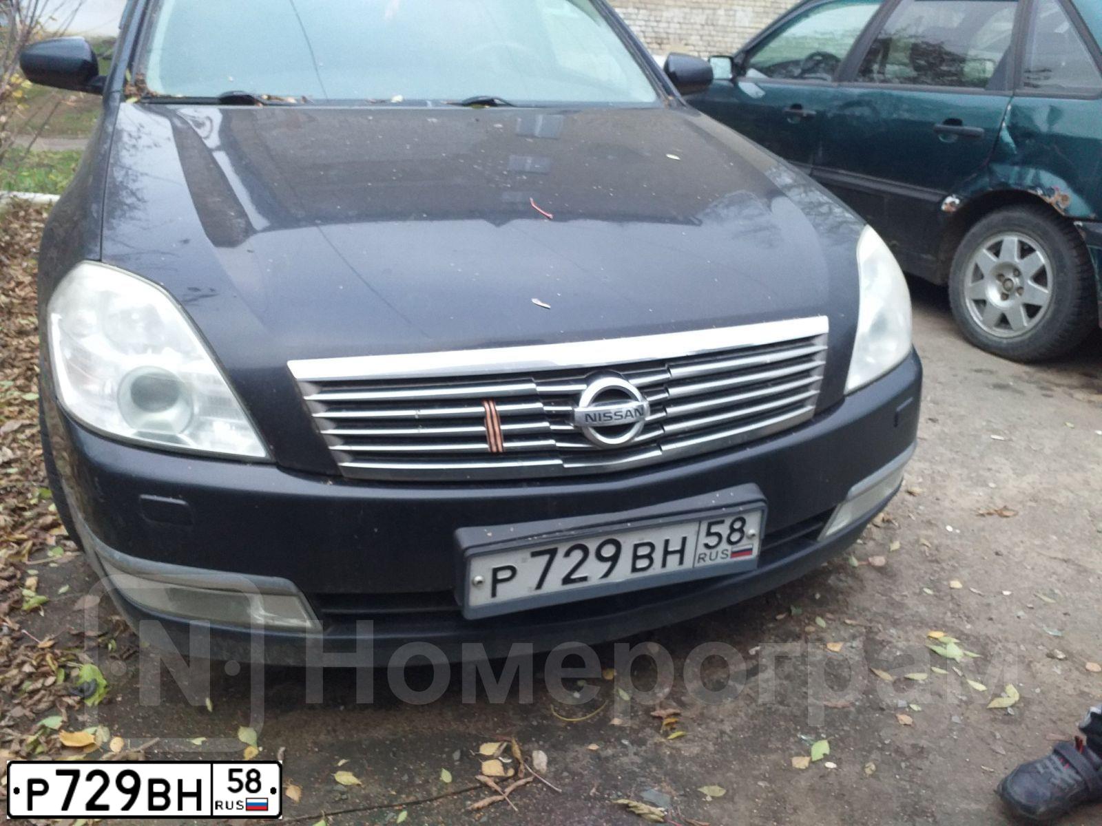 Фото автомобиля NISSAN TEANA, 2007 — госномер С535ОУ58. Цвет: ЧЕРНЫЙ
