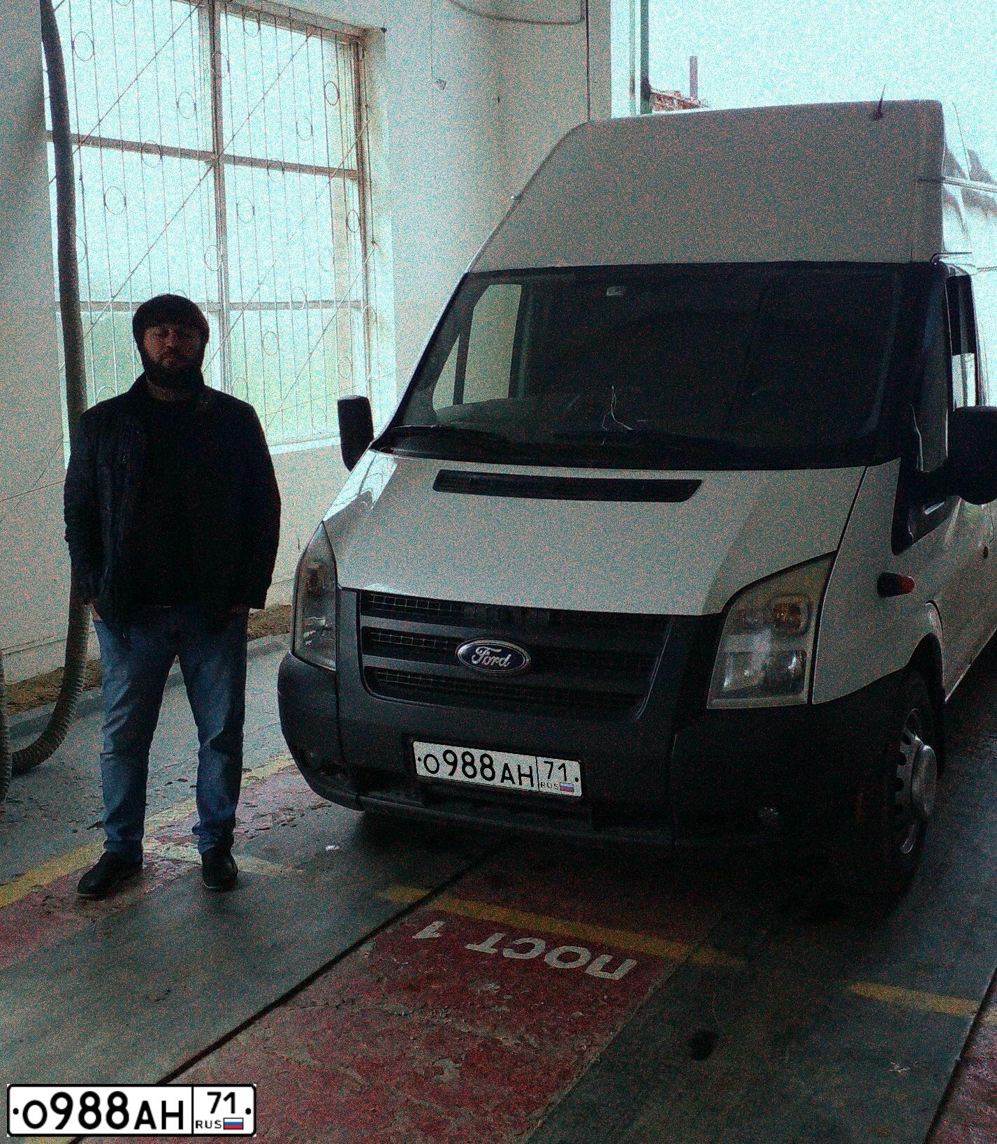 Фото автомобиля FORD TRANSIT, 2013 — госномер О988АН71. Цвет: Белый