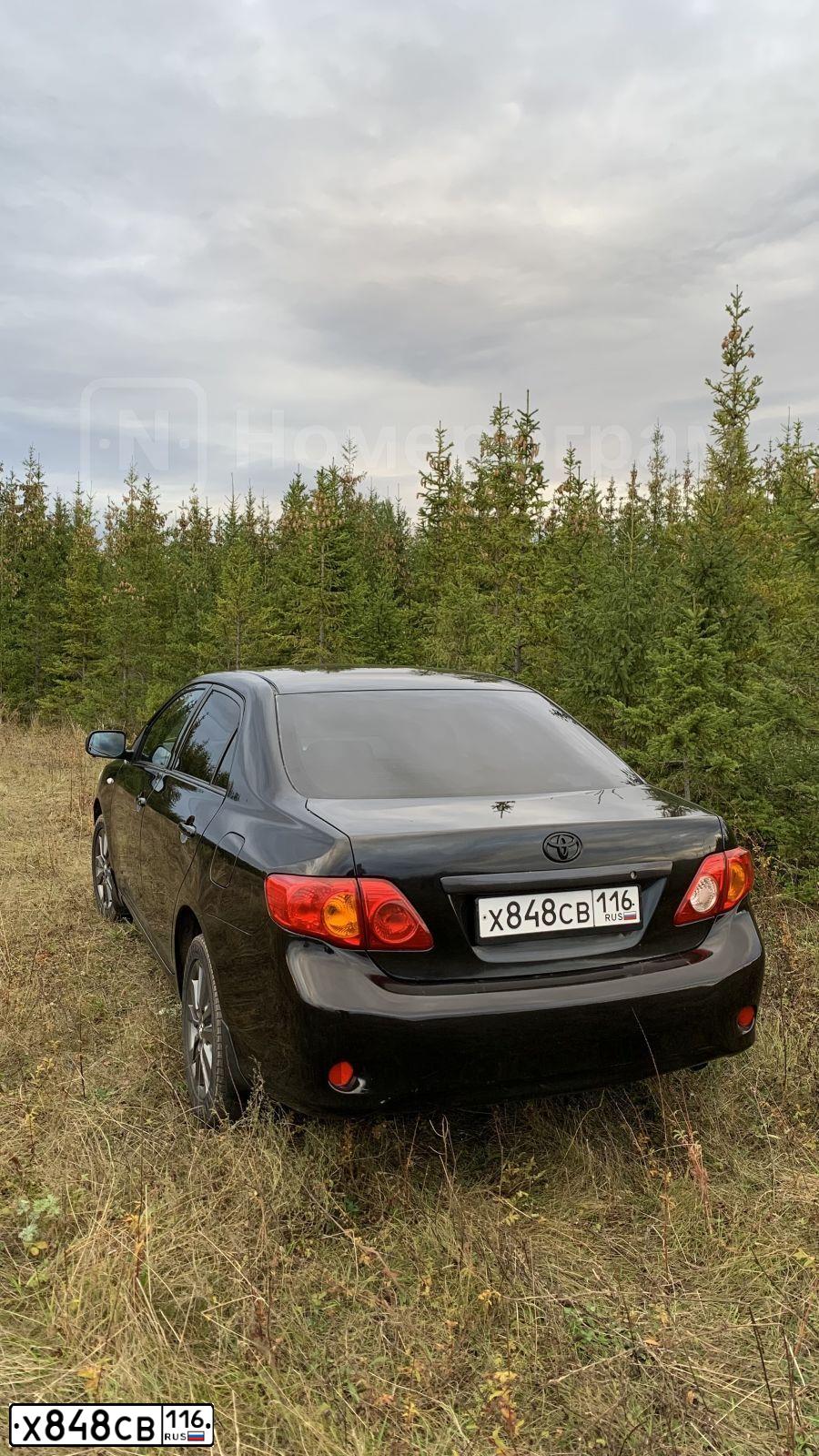 Фото автомобиля TOYOTA COROLLA, 2008 — госномер Х848СВ116. Цвет: ЧЕРНЫЙ