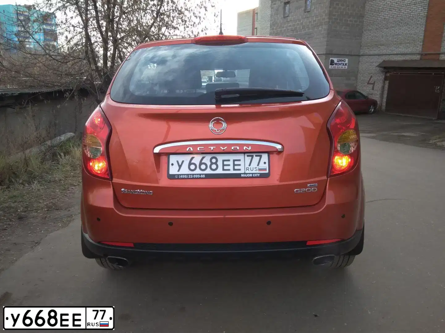 Фото автомобиля SSANGYONG ACTYON, 2013 — госномер В666ОТ164. Цвет: Красный