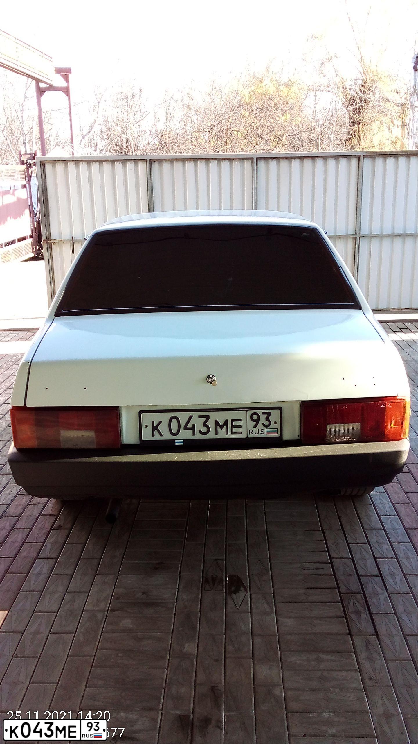 Фото автомобиля LADA 2109 SAMARA, 1996 — госномер Р674ОН193. Цвет: Белый