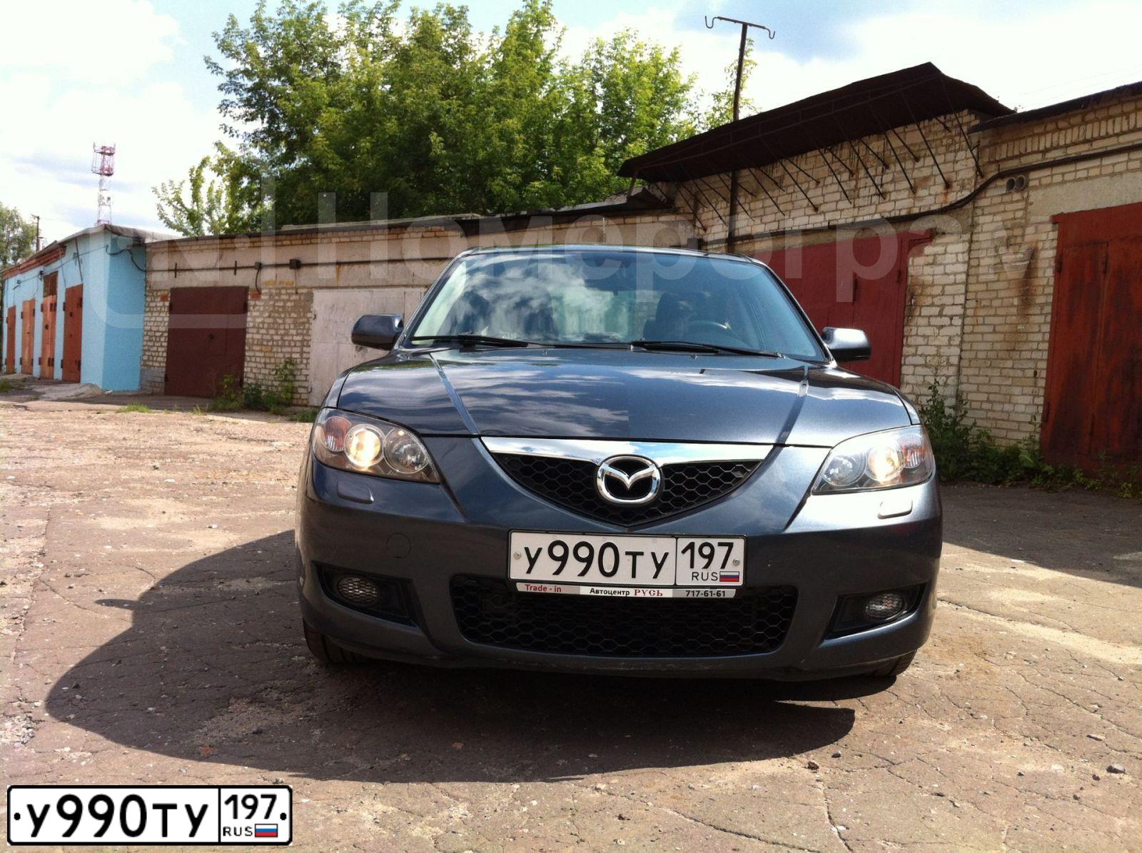 Фото автомобиля MAZDA 3, 2008 — госномер У990ТУ197. Цвет: Серый