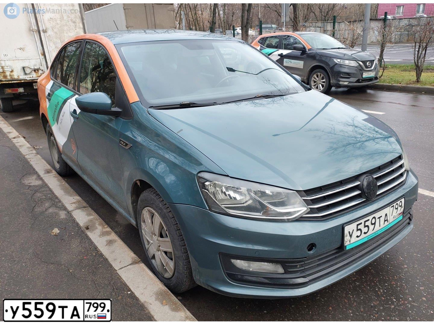 Фото автомобиля VOLKSWAGEN POLO, 2020 — госномер У559ТА799. Цвет: синий