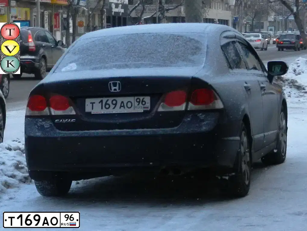 Фото автомобиля HONDA CIVIC, 2011 — госномер Т169АО96. Цвет: ТЕМНО-СИНИЙ
