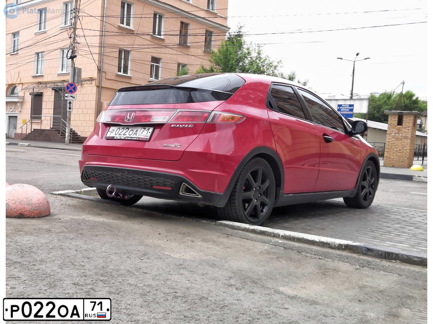 Фото автомобиля HONDA CIVIC, 2008 — госномер У848РЕ48. Цвет: Красный