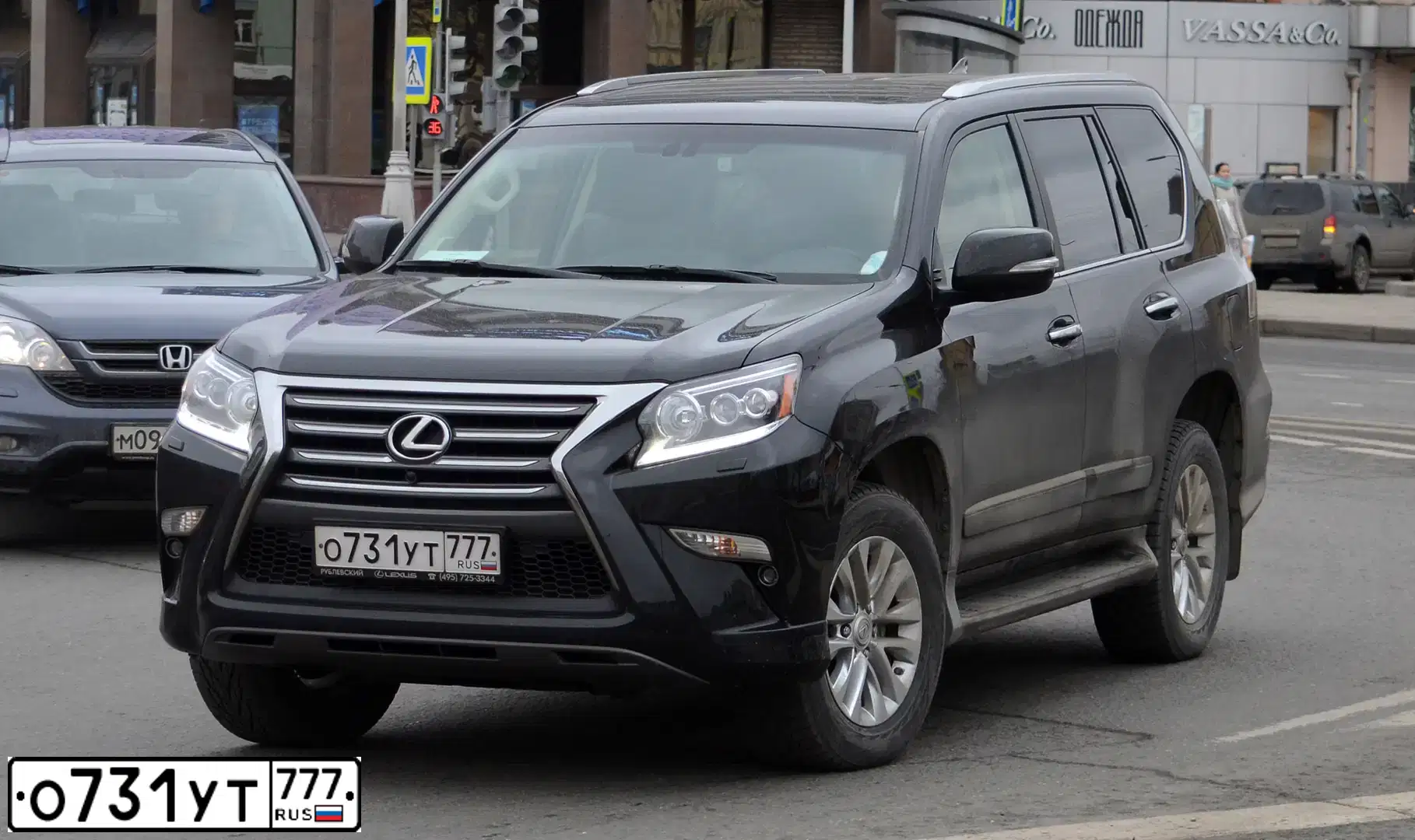 Фото автомобиля LEXUS GX, 2017 — госномер М009РР750. Цвет: ЧЕРНЫЙ