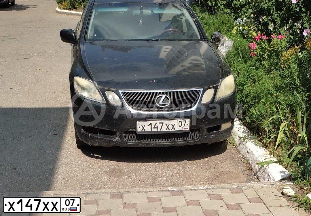 Фото автомобиля LEXUS GS, 2005 — госномер Х147ХХ07. Цвет: ЧЕРНЫЙ