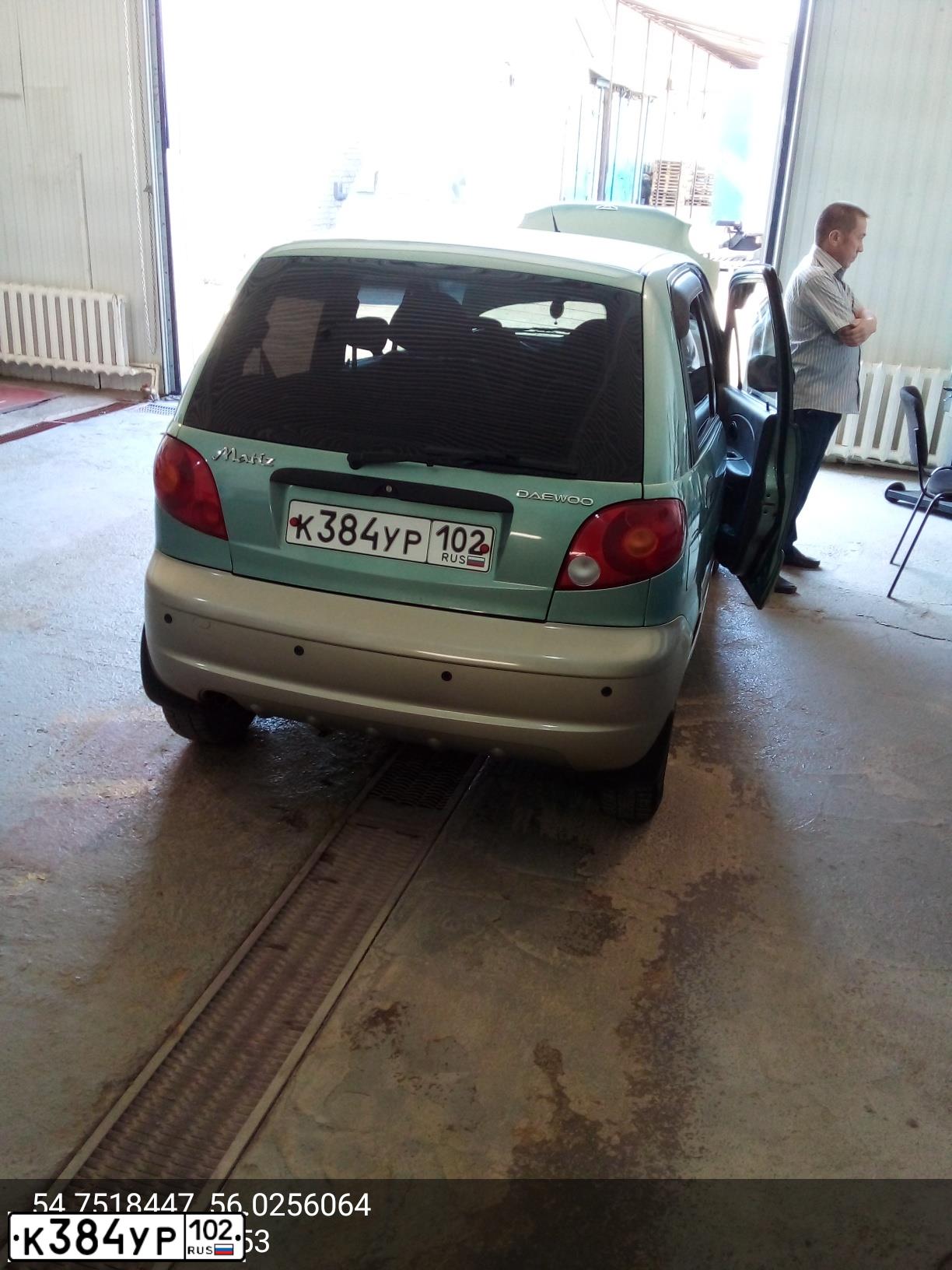 Фото автомобиля DAEWOO MATIZ, 2008 — госномер К384УР102. Цвет: ЗЕЛЕНАЯ ГЛАЗУРЬ