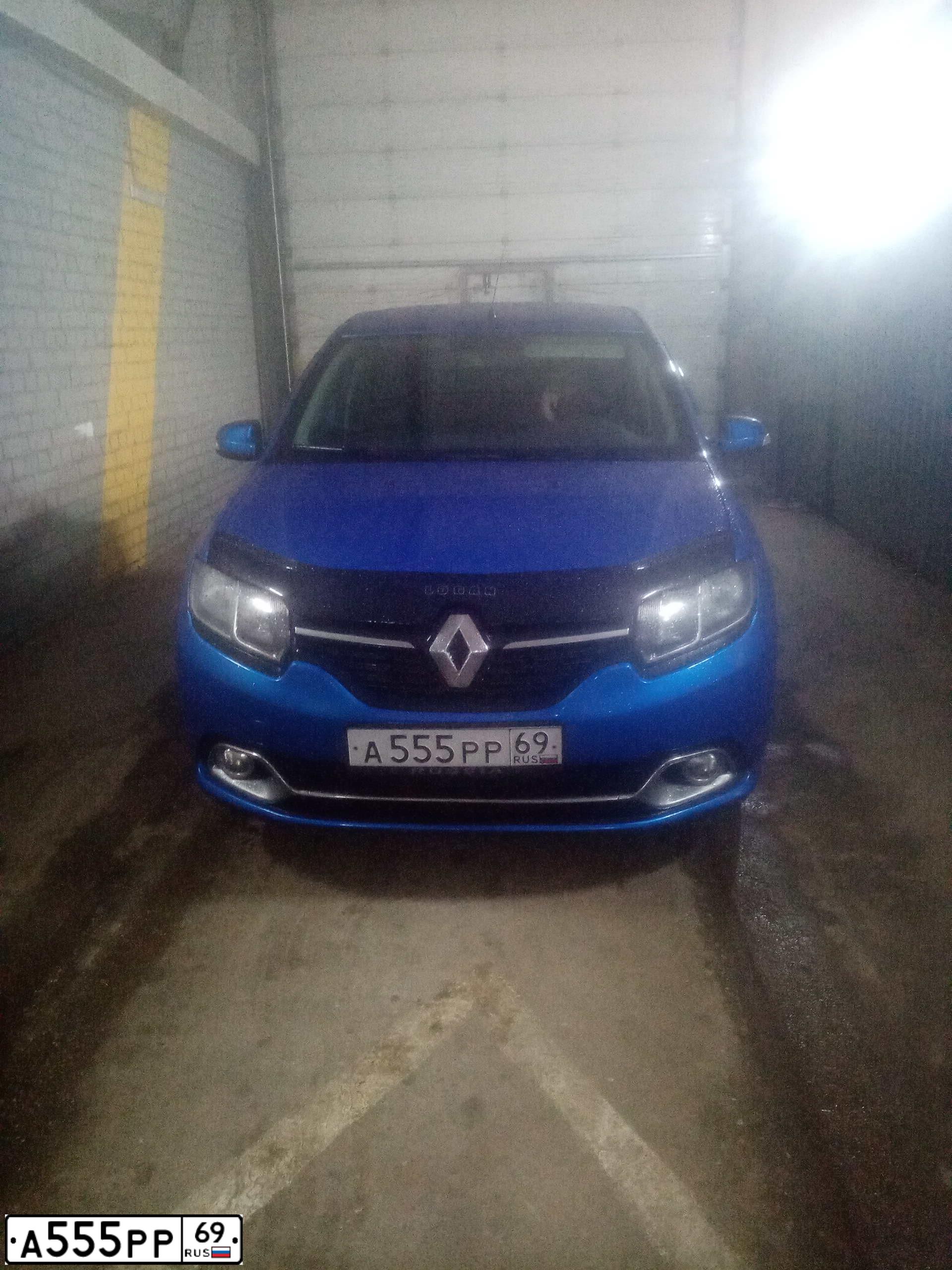 Фото автомобиля RENAULT LOGAN, 2017 — госномер Е498ТК69. Цвет: СВЕТЛО-СИНИЙ