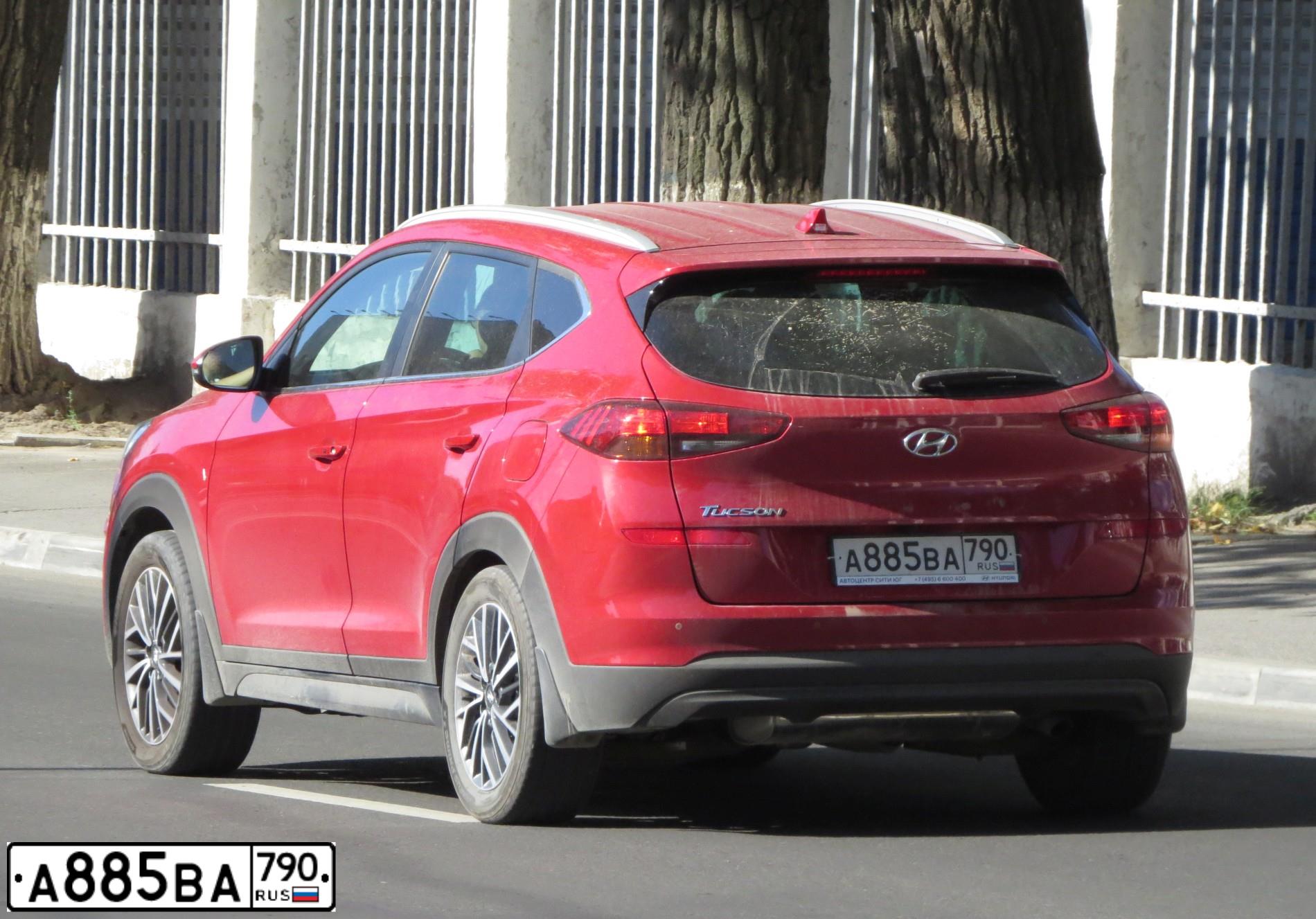 Фото автомобиля HYUNDAI TUCSON, 2020 — госномер А885ВА790. Цвет: КРАСНЫЙ