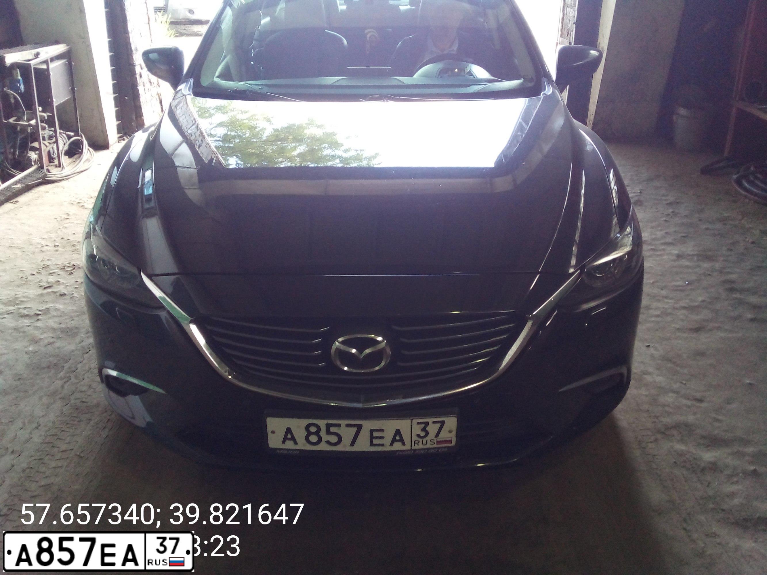 Фото автомобиля MAZDA 6, 2015 — госномер А857ЕА37. Цвет: ЧЕРНЫЙ