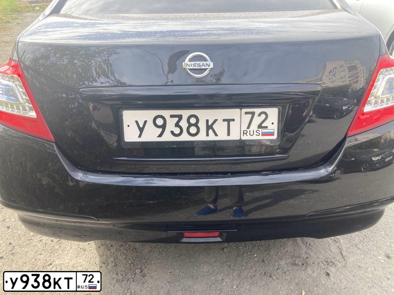 Фото автомобиля NISSAN TEANA, 2012 — госномер У938КТ72. Цвет: ЧЕРНЫЙ