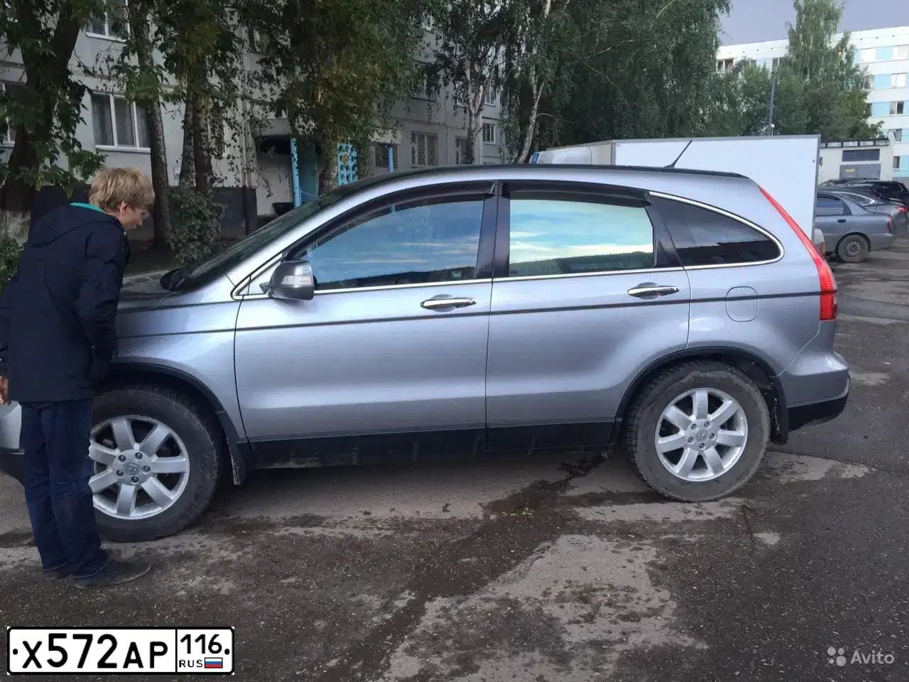 Фото автомобиля HONDA CR-V, 2008 — госномер К353АО70. Цвет: Серебристый