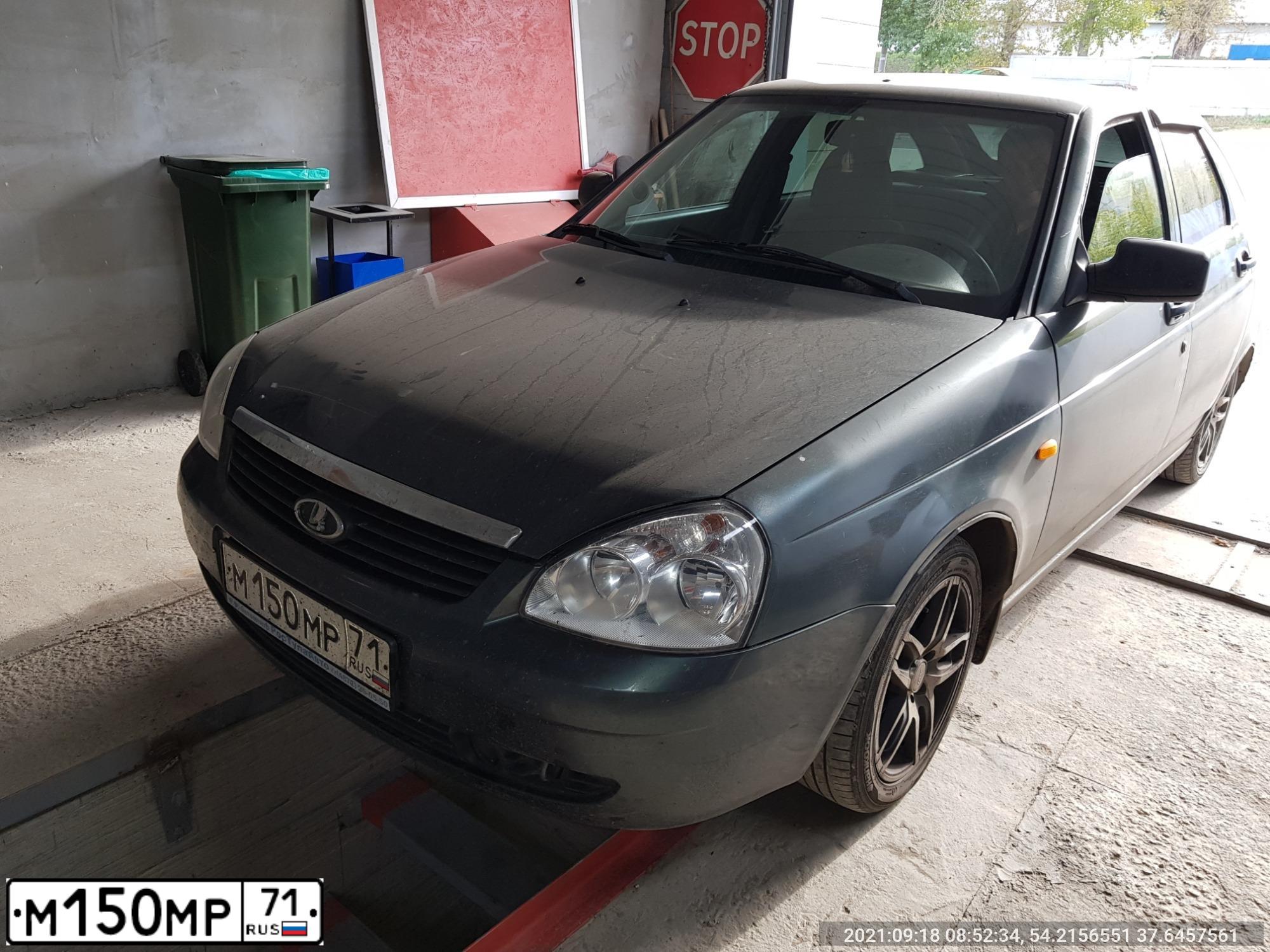 Фото автомобиля LADA 2172 PRIORA, 2011 — госномер М150МР71. Цвет: Серо-сине-зеленый