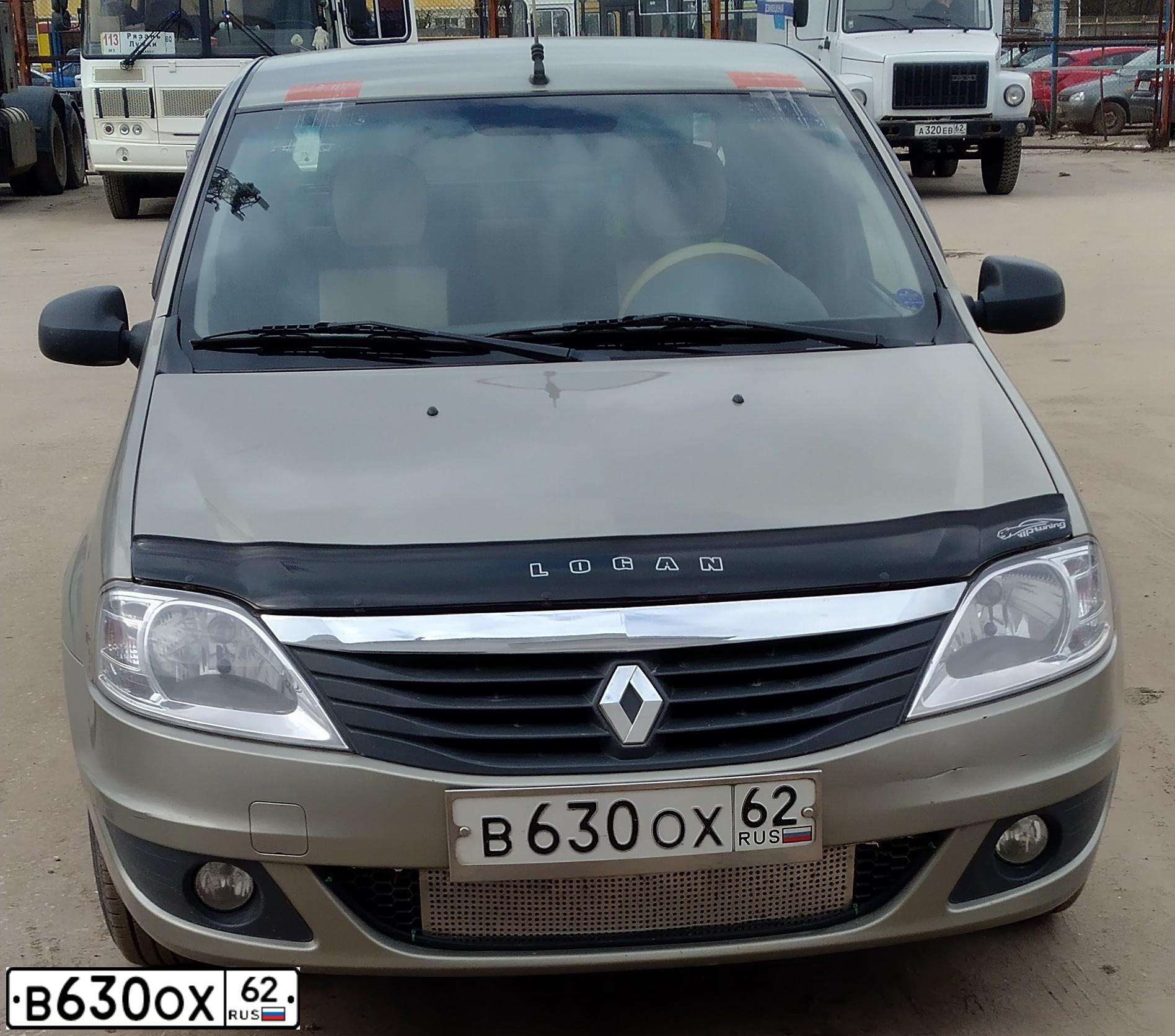 Фото автомобиля RENAULT LOGAN, 2010 — госномер В630ОХ62. Цвет: БЕЖЕВЫЙ