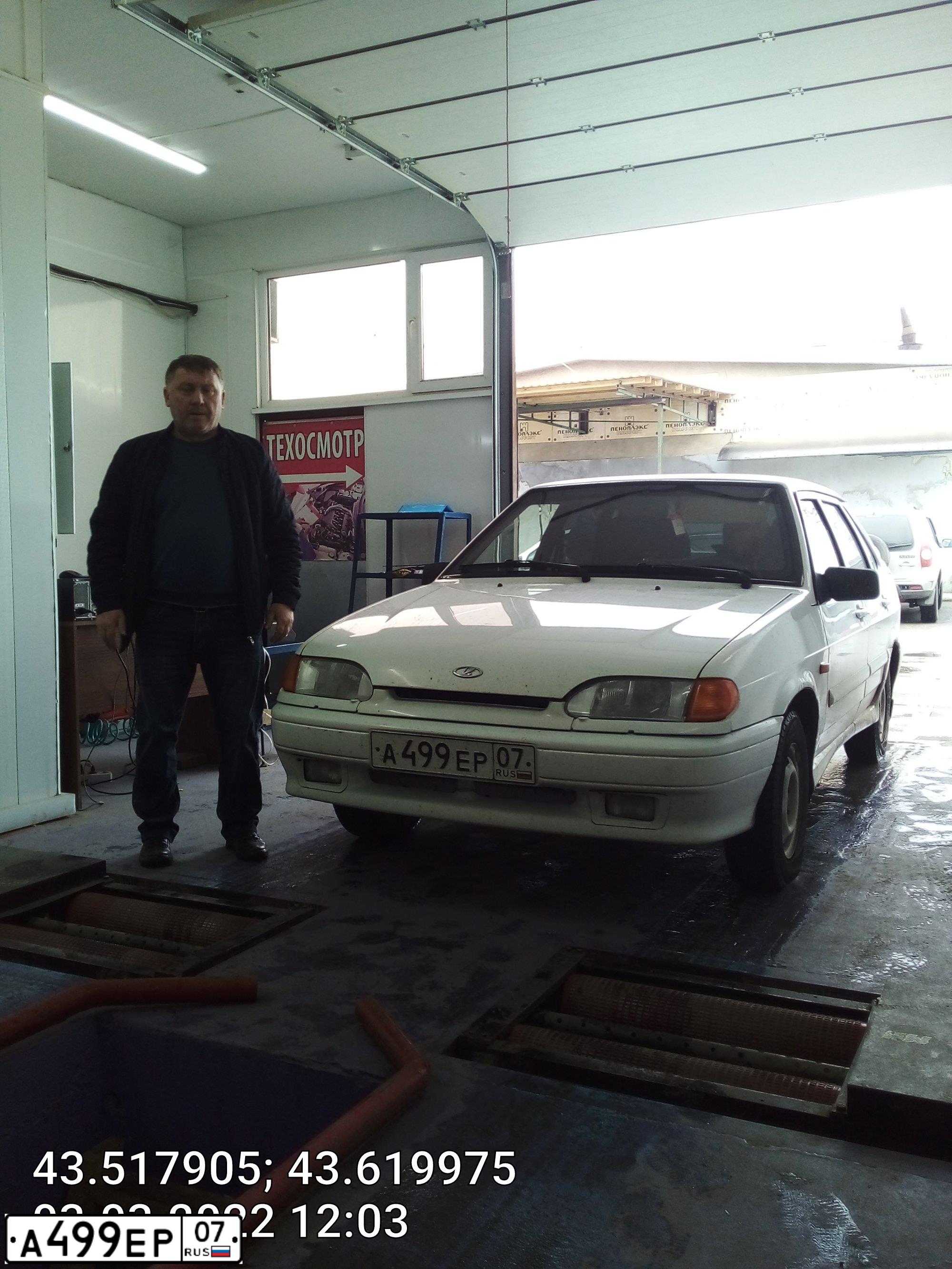Фото автомобиля LADA 2115 SAMARA, 2011 — госномер А499ЕР07. Цвет: БЕЛЫЙ