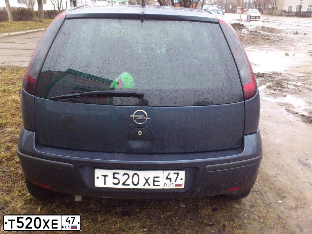Фото автомобиля OPEL CORSA, 2005 — госномер А232АВ122. Цвет: Серо-Синий