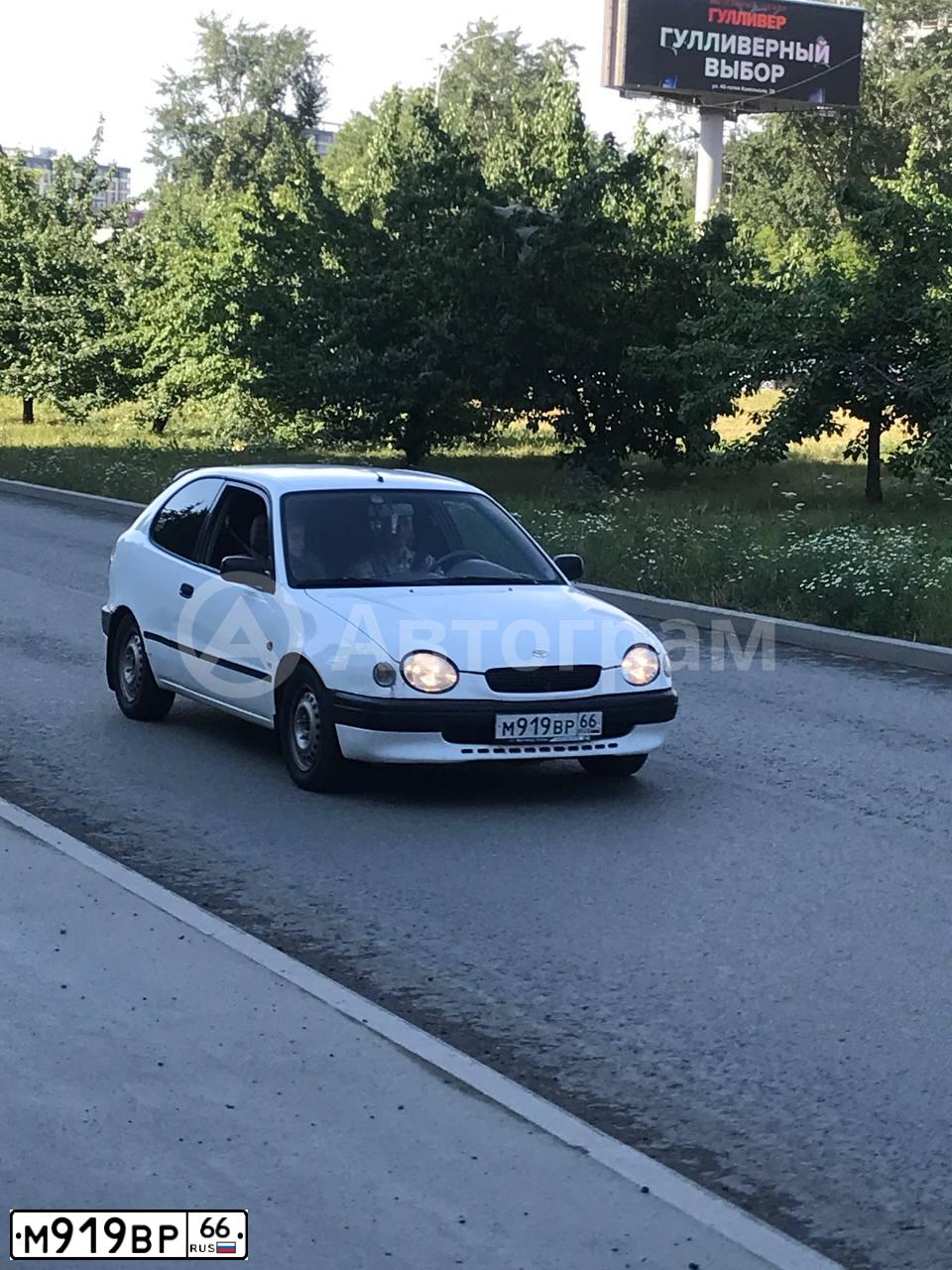 Фото автомобиля TOYOTA COROLLA, 1998 — госномер М919ВР96. Цвет: Белый