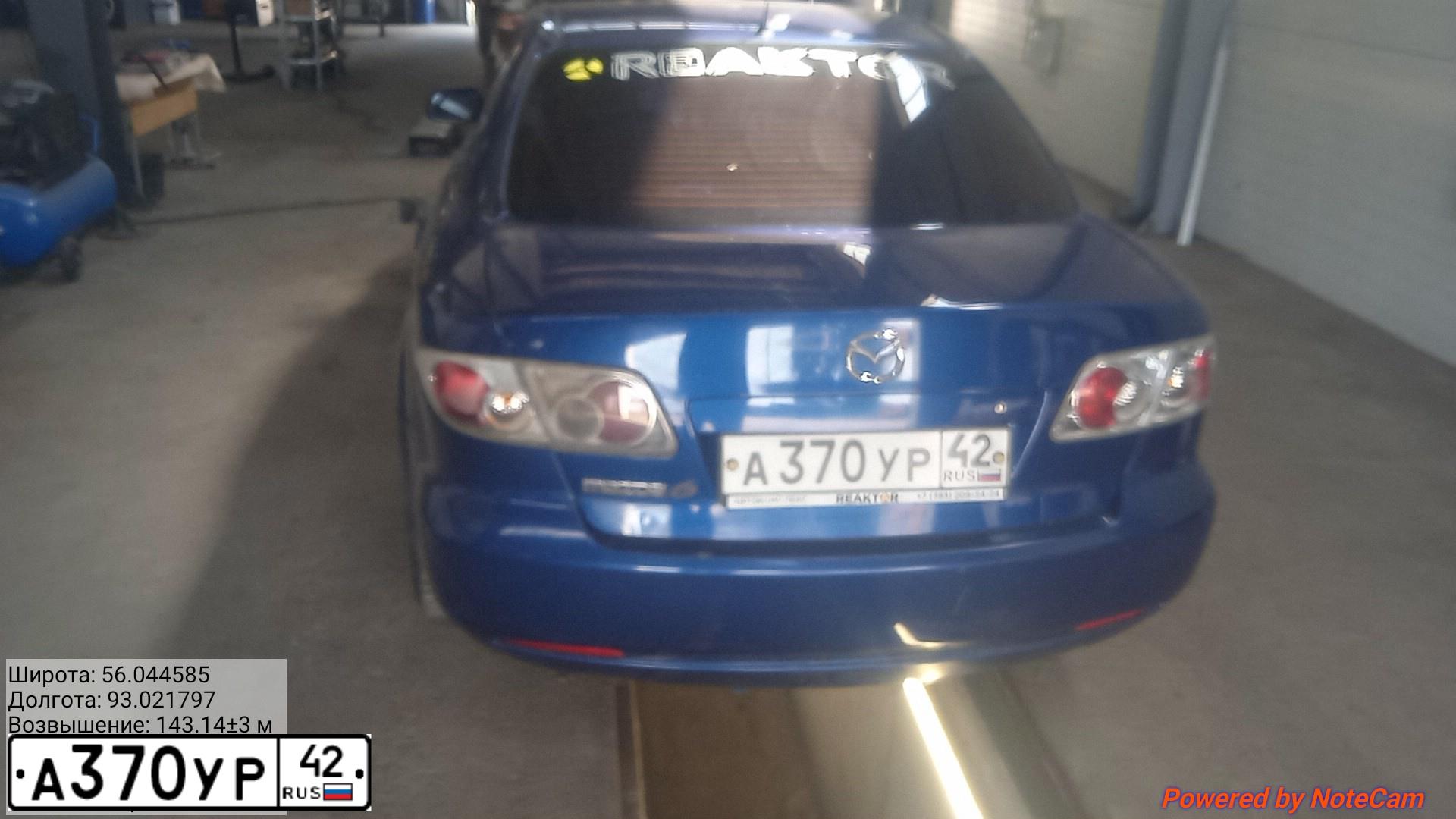 Фото автомобиля MAZDA 6, 2006 — госномер У399ТТ124. Цвет: СВЕТЛО-СИНИЙ