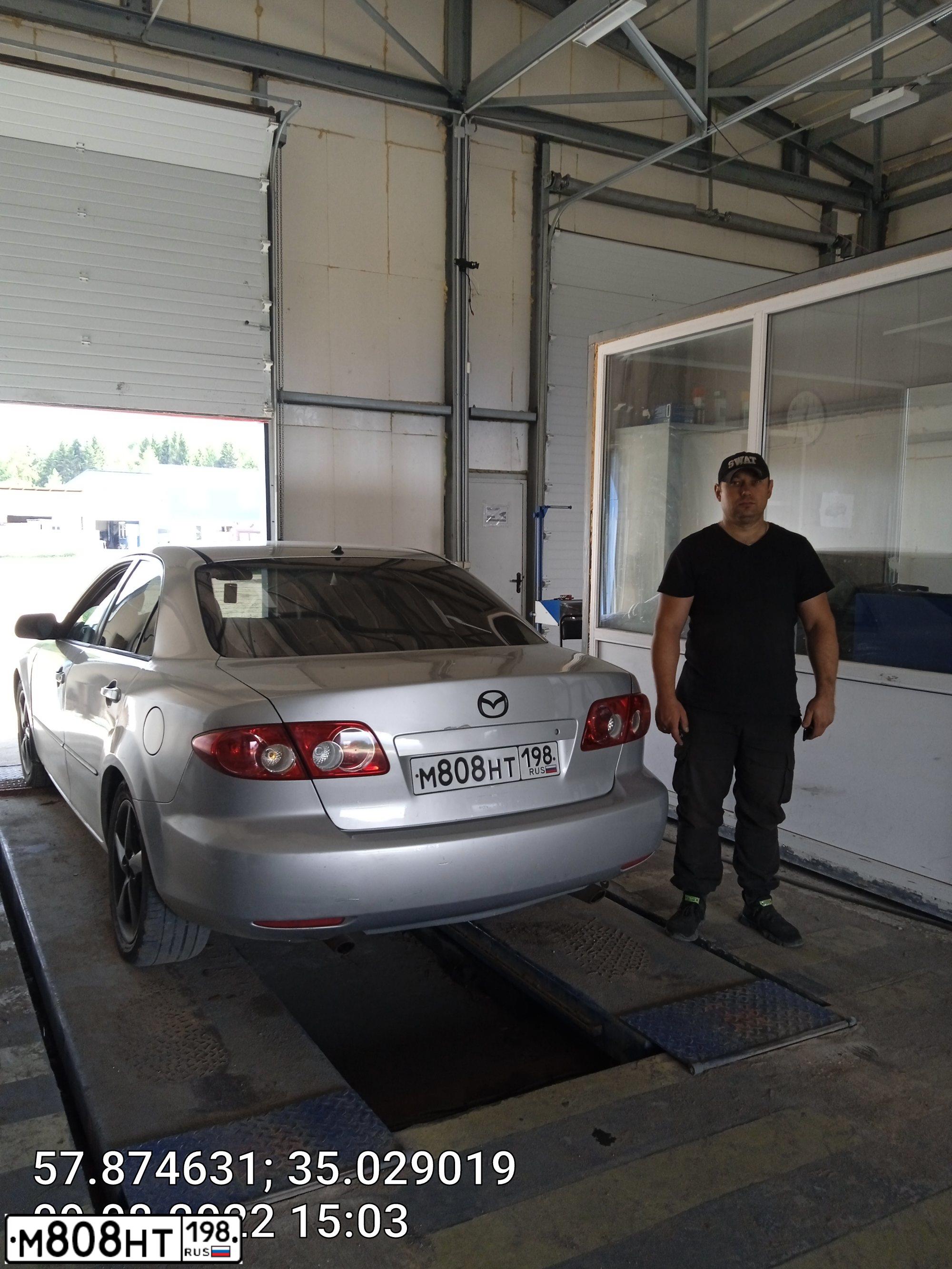Фото автомобиля MAZDA 6, 2004 — госномер Н895ТЕ69. Цвет: Серебристый