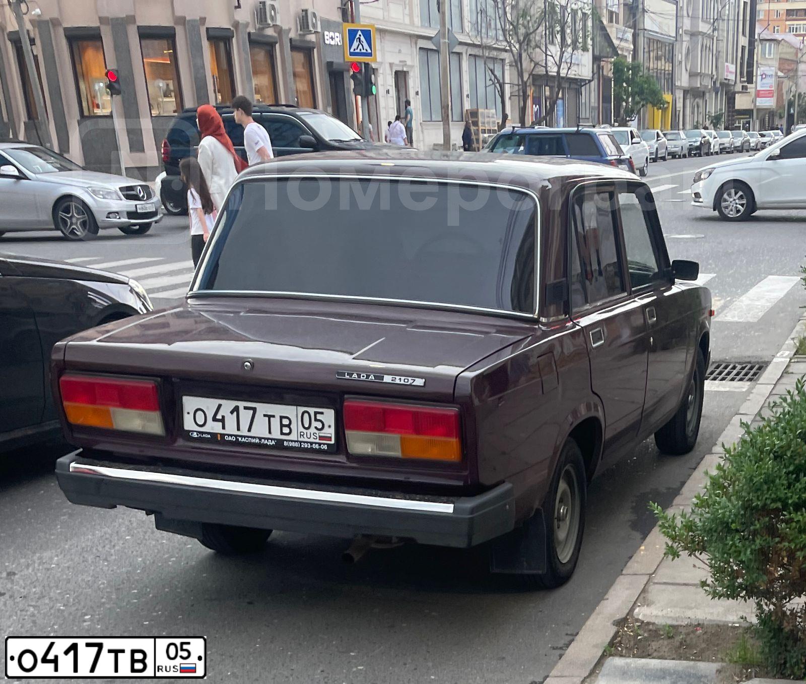 Фото автомобиля LADA 2107 LADA, 2008 — госномер О417ТВ05. Цвет: ТЕМНО ВИШНЕВЫЙ