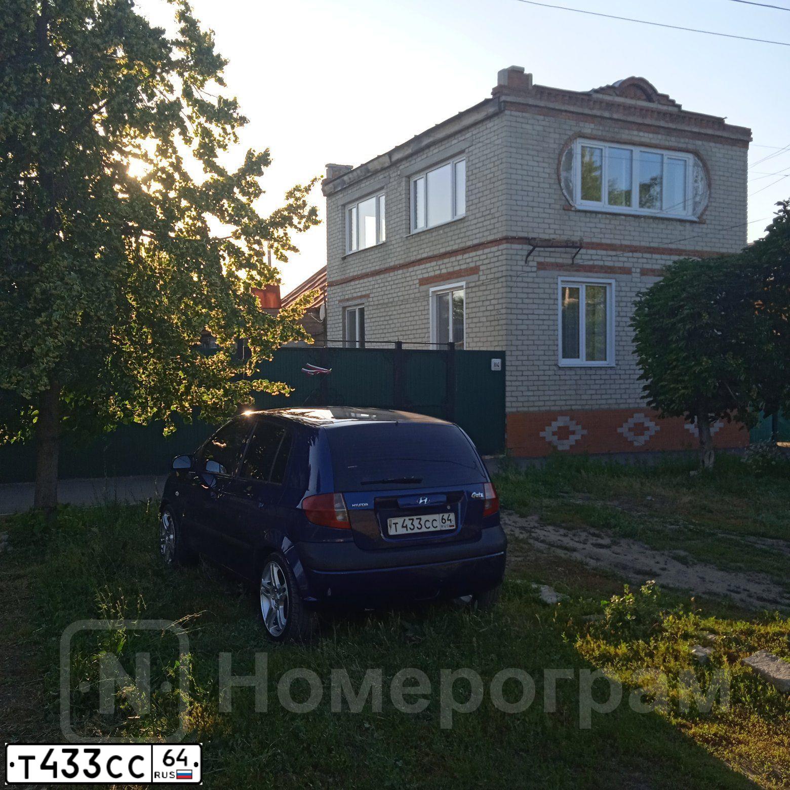 Фото автомобиля HYUNDAI GETZ, 2008 — госномер Т433СС64. Цвет: СИНИЙ