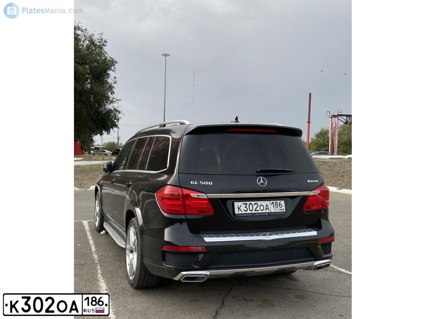 Фото автомобиля MERCEDES GL-KLASSE, 2013 — госномер К302ОА186. Цвет: ЧЕРНЫЙ