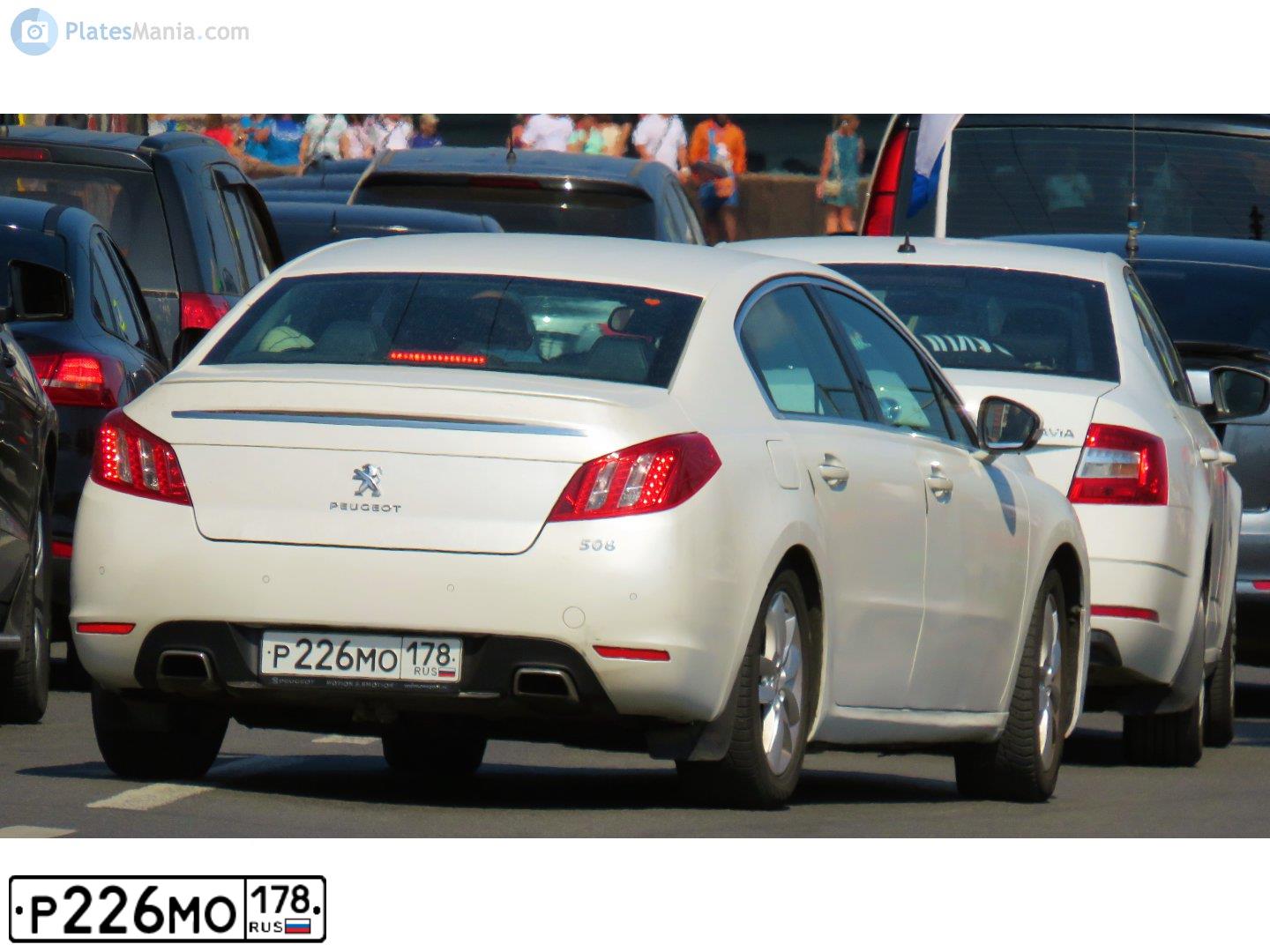 Фото автомобиля PEUGEOT 508, 2012 — госномер С549РВ05. Цвет: Белый
