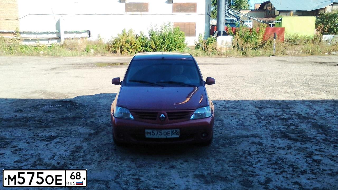 Фото автомобиля RENAULT LOGAN, 2008 — госномер М575ОЕ68. Цвет: Красный