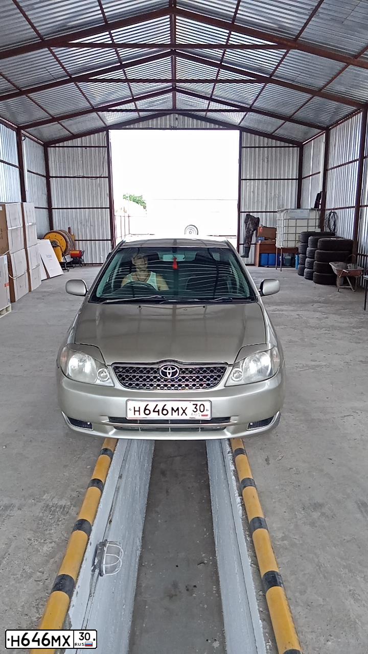 Фото автомобиля TOYOTA COROLLA, 2001 — госномер Н233РР30. Цвет: ЖЕЛТЫЙ (ЗОЛОТИСТЫЙ)