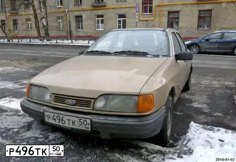 Фото автомобиля FORD D SIERRA, 1989 — госномер Р496ТК50. Цвет: Коричневый