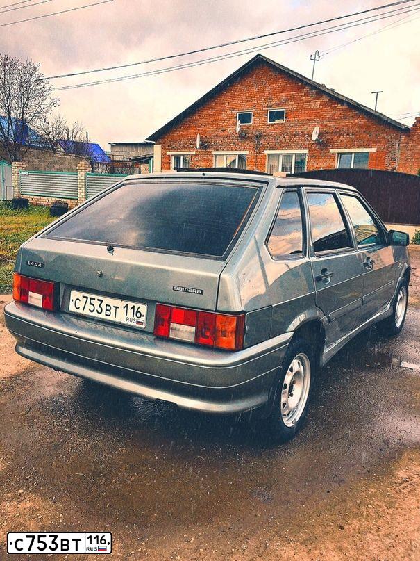 Фото автомобиля LADA 2114 SAMARA, 2012 — госномер О721МО716. Цвет: средний серо-зеленый металлик