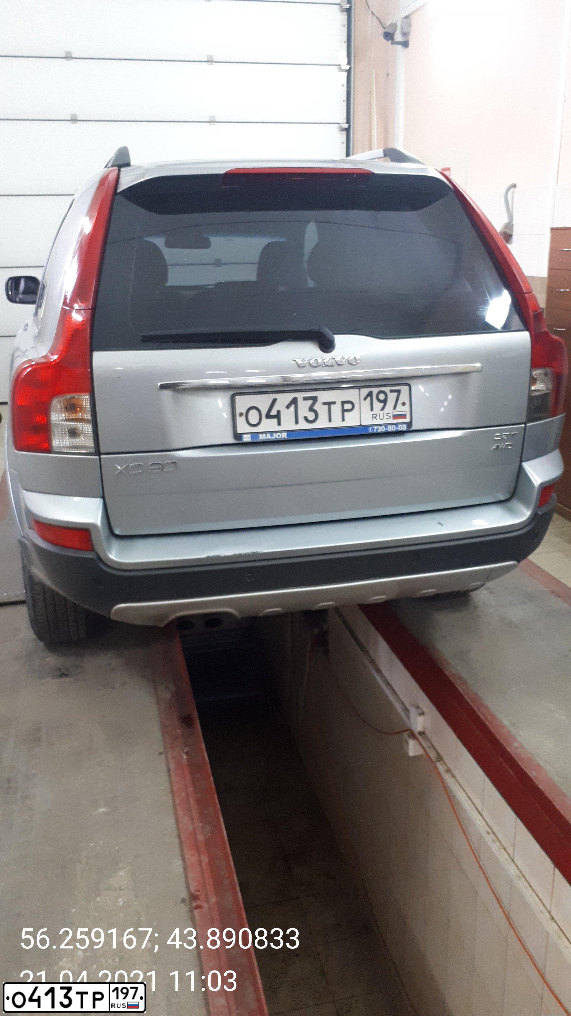 Фото автомобиля VOLVO XC90, 2007 — госномер С018ХВ152. Цвет: Серебристый