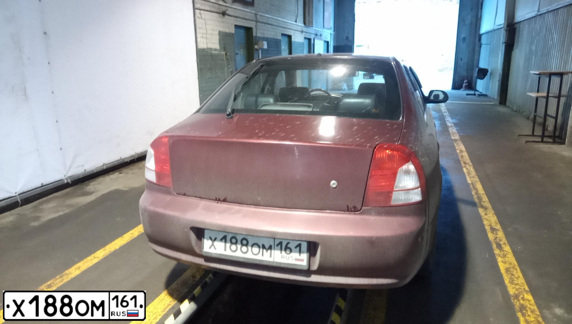 Фото автомобиля KIA SHUMA, 2003 — госномер Х188ОМ161. Цвет: ТЕМНО-КРАСНЫЙ