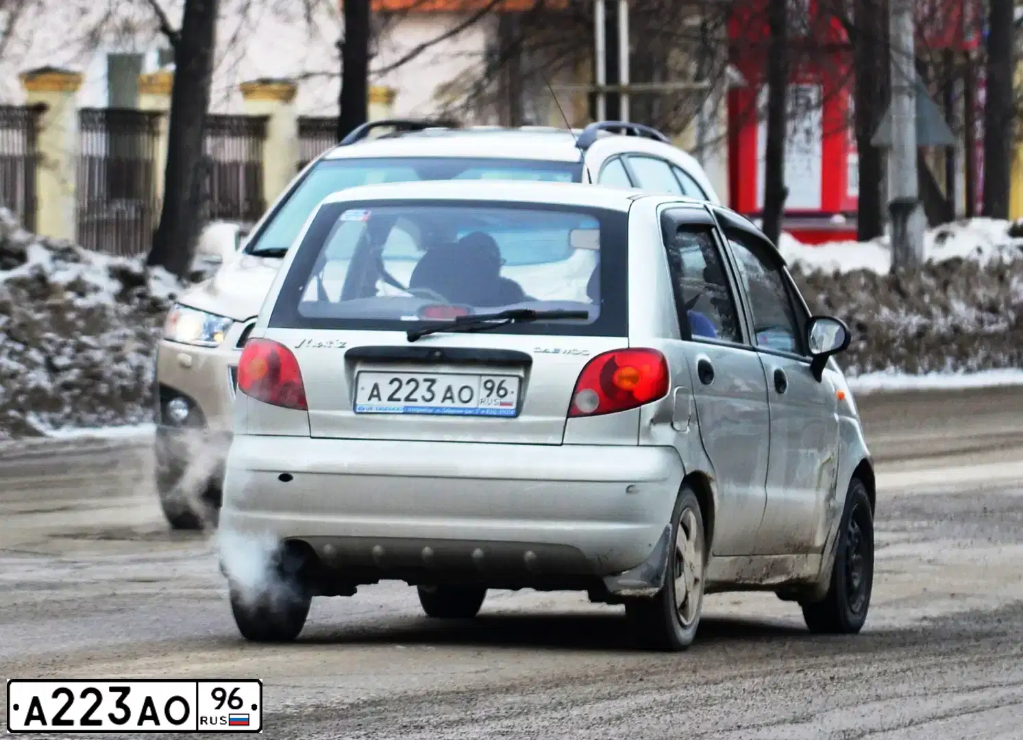 Фото автомобиля DAEWOO MATIZ, 2006 — госномер А223АО96. Цвет: СЕРЫЙ